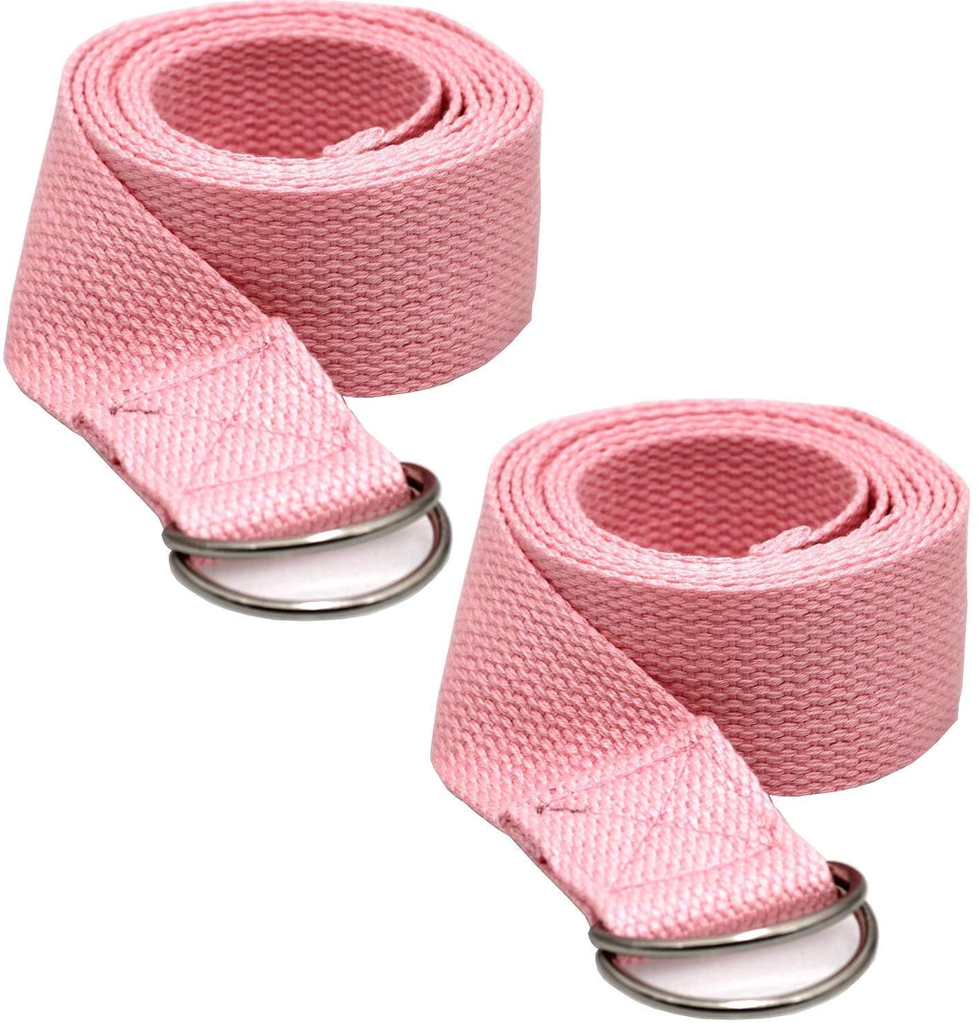 Dolwis Store 2 Pack Yoga Strap (6ft) Stretch Band with Adjustable Metal D Ring Buckle Loop | Exercise & Fitness Stretching for Yoga, Pilates, Physical Therapy, Dance, Gym Workouts