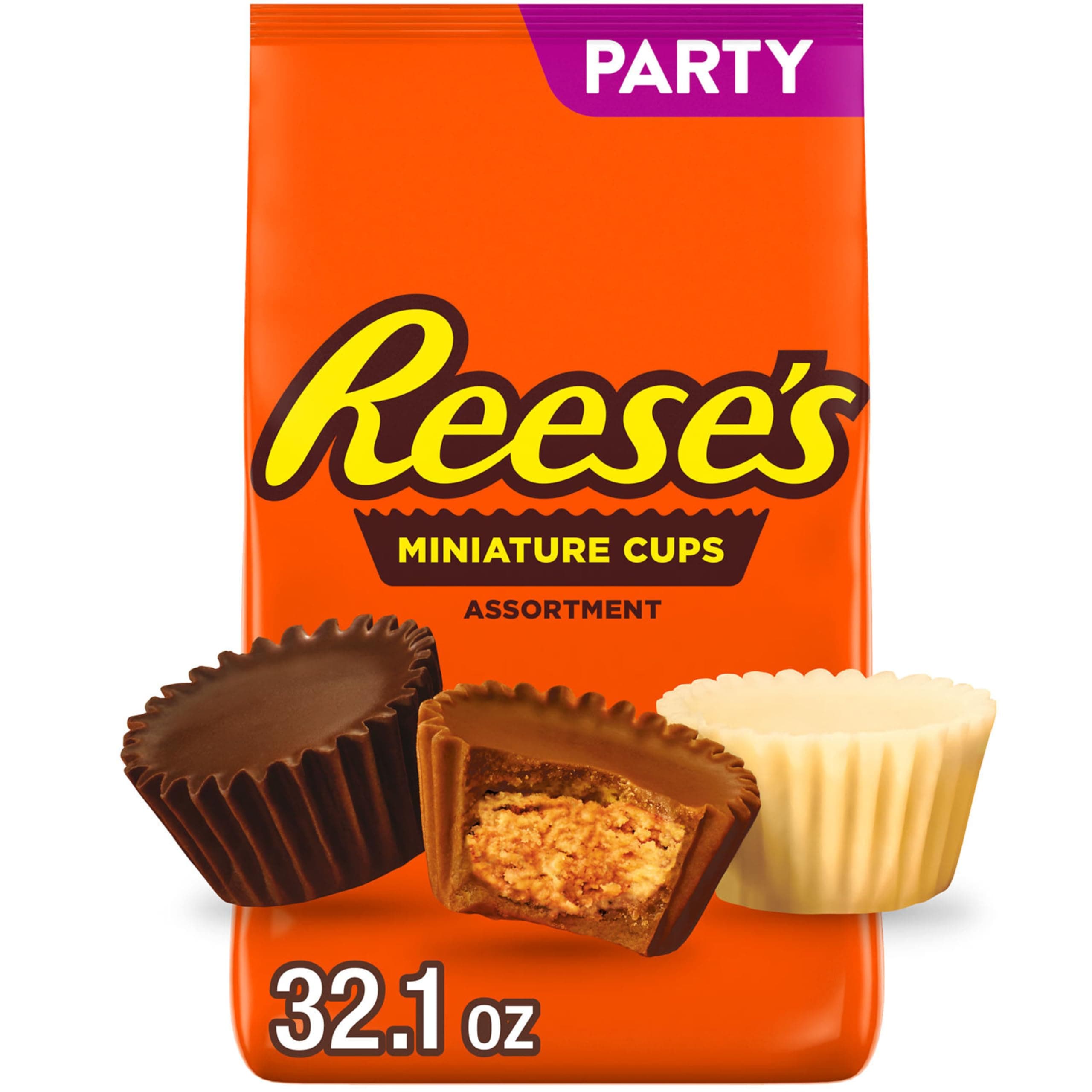 Miniatures Assorted Flavored Peanut Butter Cups, Candy Party Pack, 32.1 oz