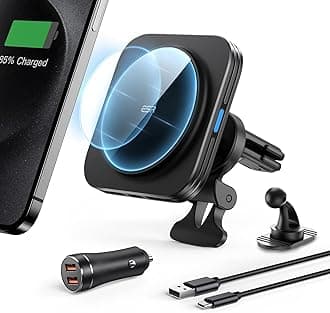 ESR for MagSafe Car Mount Charger[15W Fast Charge] w 36W Dual USB-A Cigarette Lighter, Air Vent Dashboard Magnetic Phone Holder Car Wireless Charger for iPhone Air 17 Pro Max 16 15 14 Plus 13 12 Mini