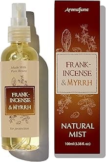 Frankincense & Myrrha Natural Resin Mist Spray by Aromafume | 100 ml / 3.3oz | Ideal for deep relaxation, spirituality & rituals | Made with Pure Resin from Somalia | Non-alcoholic, non-toxic & vegan