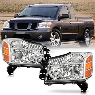 ACANII - Fits 2004-2015 Nissan Titan 04-07 Armada Headlights Front Light Lamps Replacement Driver + Passenger Headlamps