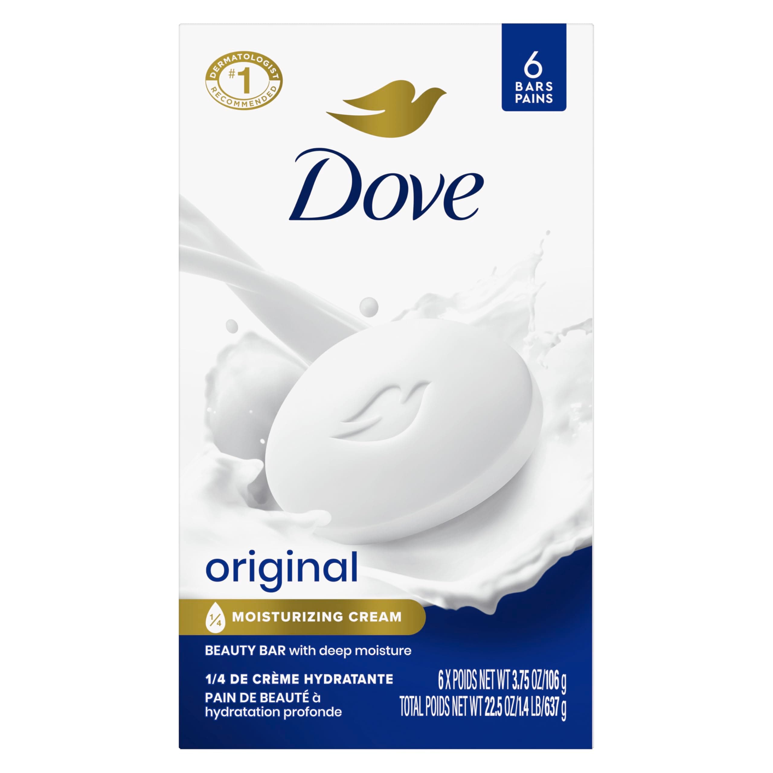 White Moisturizing Cream Beauty Bar Dove 6 x 4.25 oz Soap For Unisex