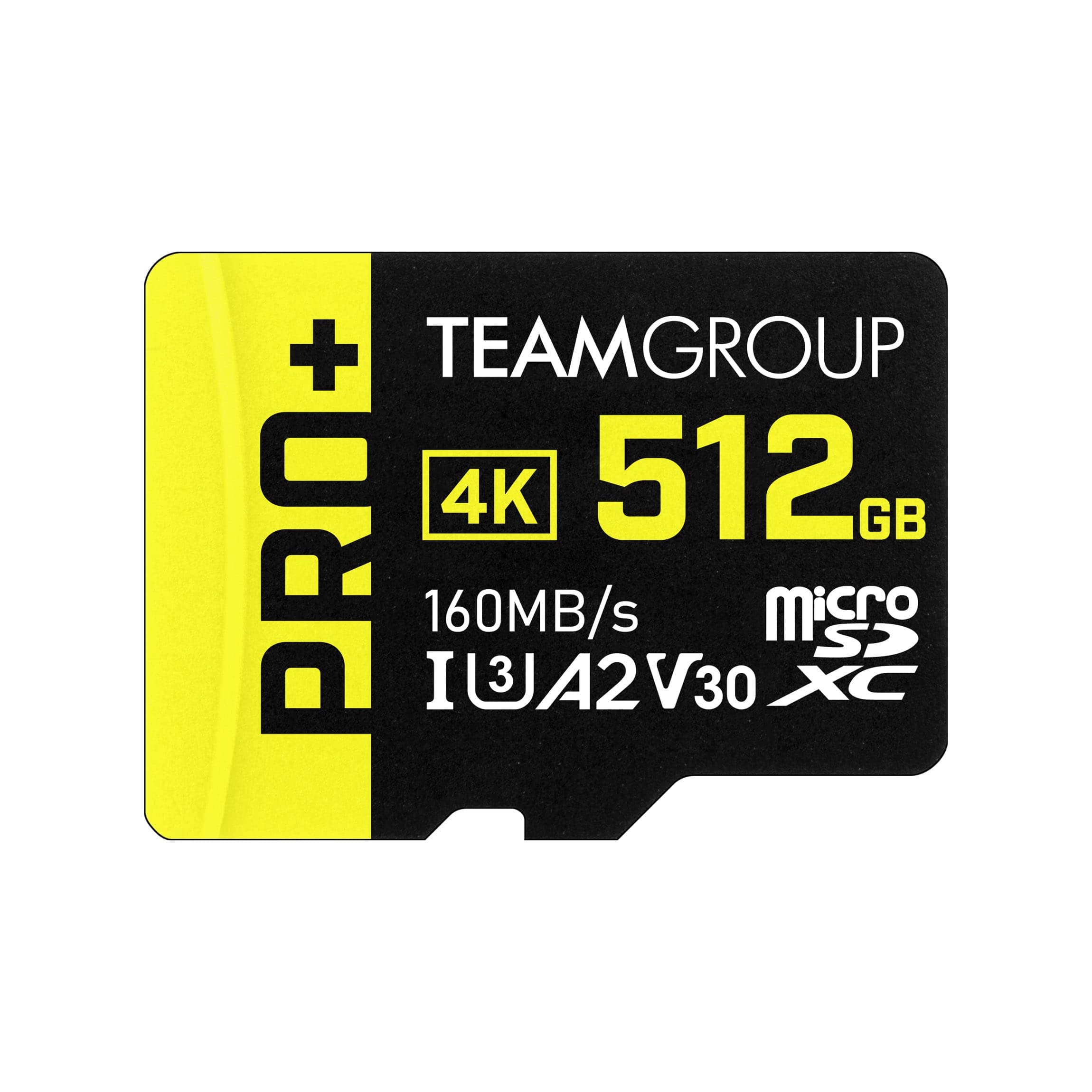 TEAMGROUP A2 Pro Plus Card 512GB Micro SDXC UHS-I U3 A2 V30, Read/Write up to 160/110 MB/s for Nintendo-Switch, Steam Deck, Tablets, Smartphones with Adapter TPPMSDX512GIA2V3003
