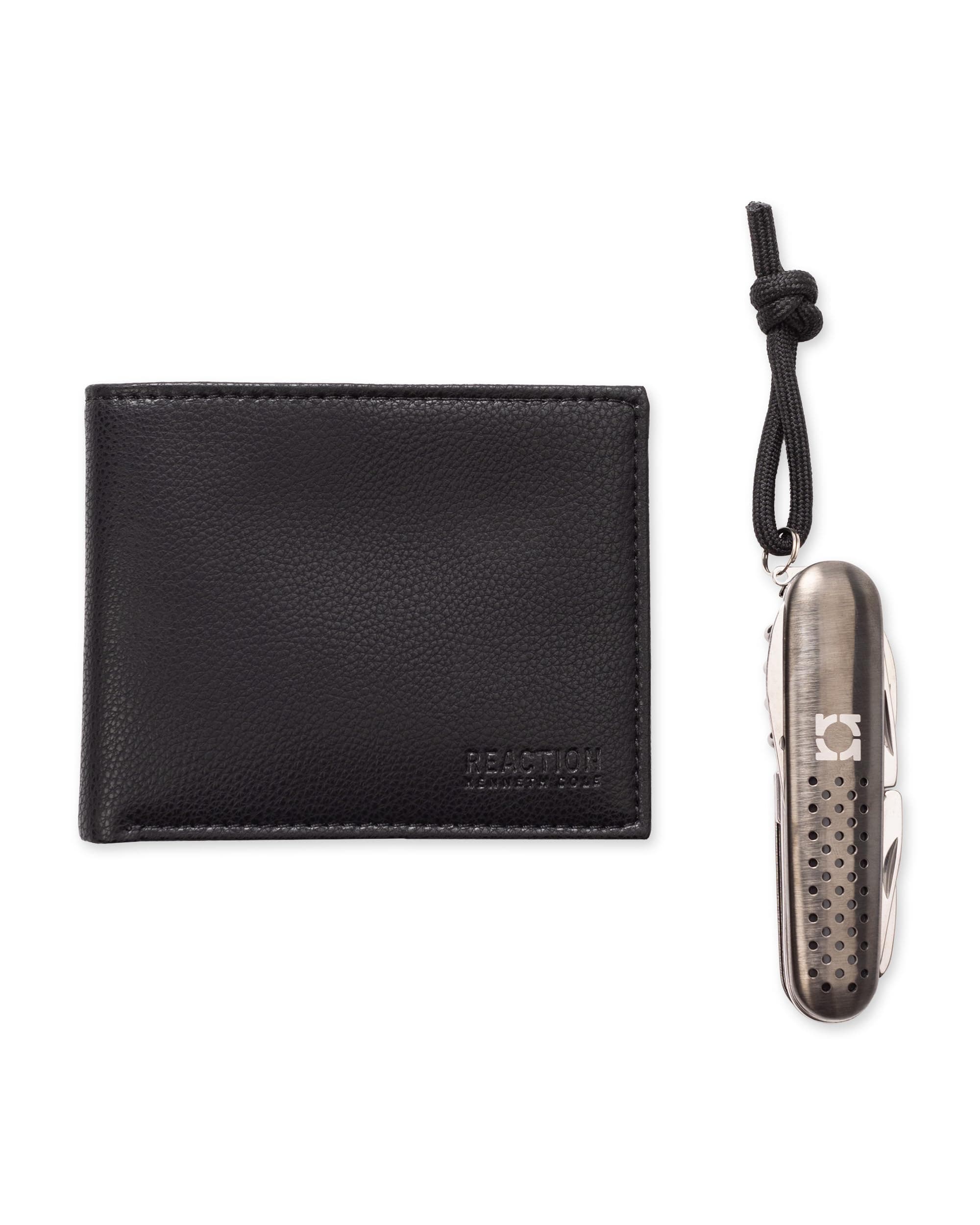 Men's Minimalist Slimfold Wallet with Multi-Tool Set, Black, One size