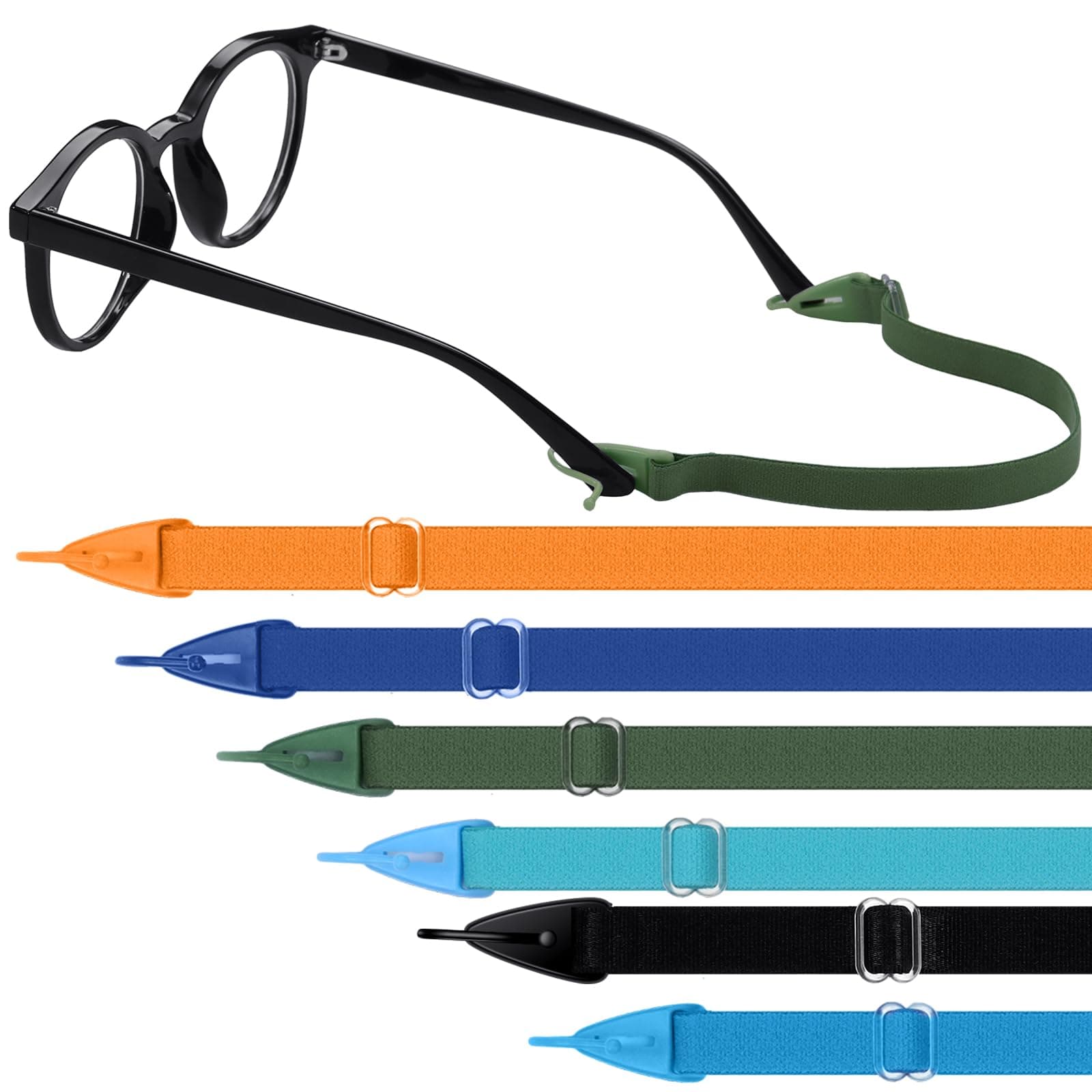Oudain 6 Pack Kids Eyeglass Strap Adjustable Glasses Strap Kid Eyeglass Strap Eyeglass Band Sports Glasses Strap
