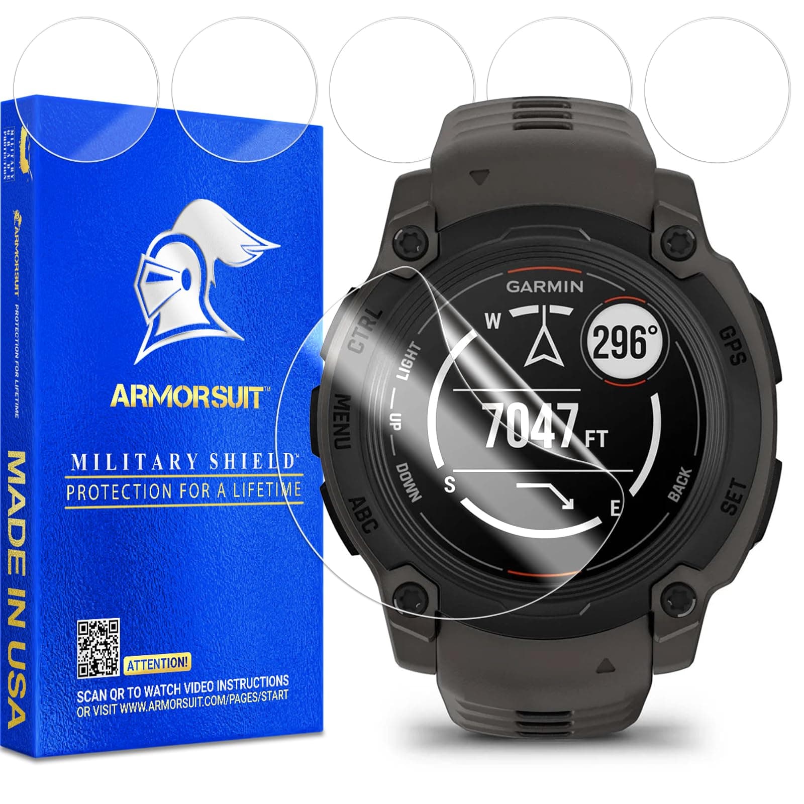 ArmorSuit 6 Pack for Garmin Instinct E 40mm Screen Protector MilitaryShield HD Clear Film - Made in USA