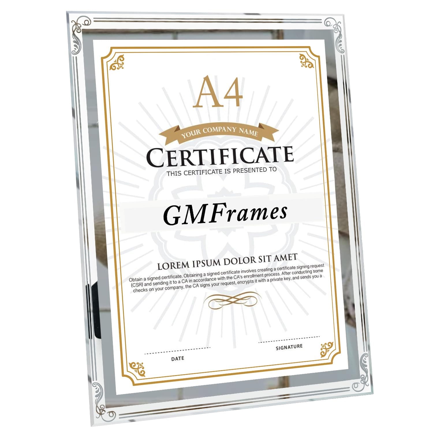GraduationMall A4 Glass Photo Frame Certificate Frame Diploma Frames Document...