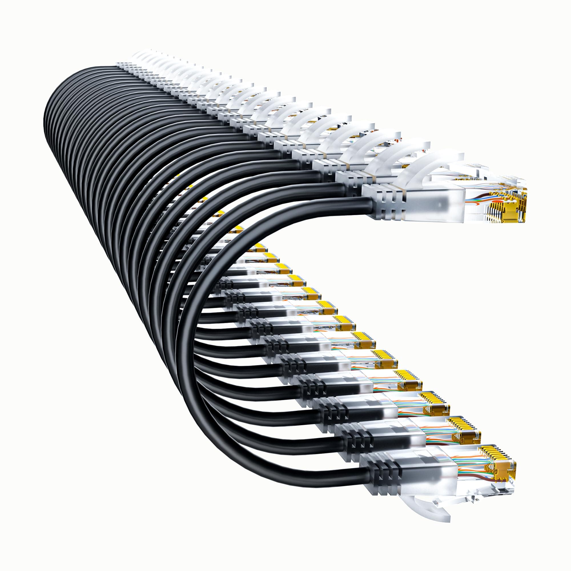 10Gsupxsel Cat6a Patch Cables 1ft (24 Pack) Slim, Cat6 Ethernet Patch Cable P...