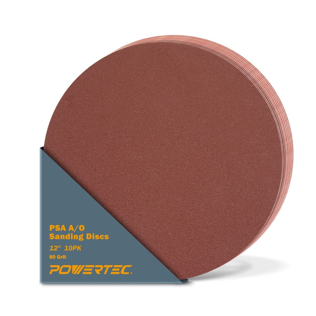 10 PCS 80 Grit 12 Inch PSA Sanding Discs, Self Stick Adhesive Sandpaper, 12" for Drywall, Woodworking, Paint, Epoxy with Random Orbital Sanders, DA Sanders, 6x48 Belt Disc Sander (110600V)