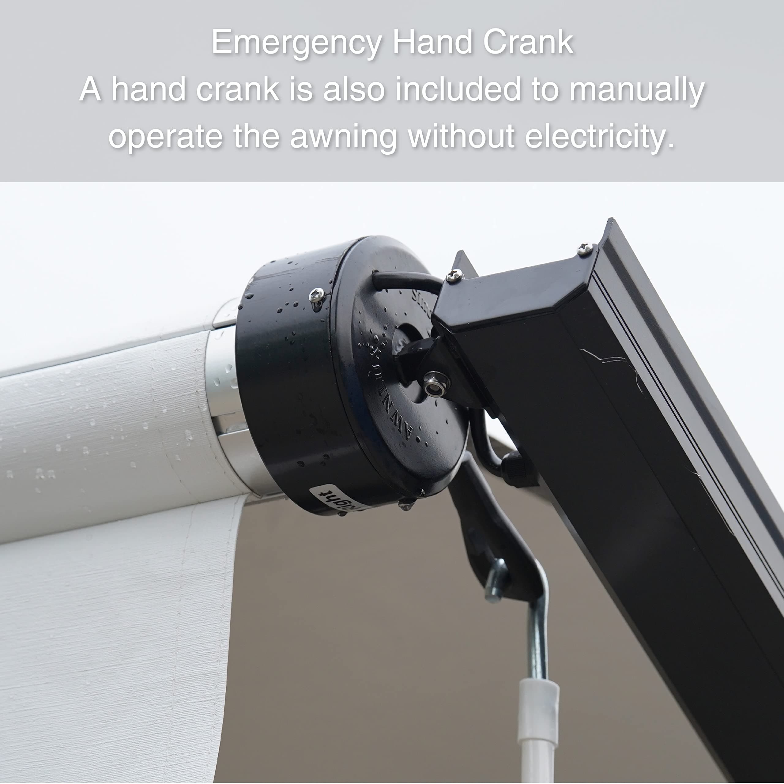 Awnlux Black Motorized Modular Retractable RV Awning Full Set Assemblies for RV, 5th Wheel, Travel Trailers, Toy Haulers, and Motorhome - RV Trailer Awning for Home or Camper - 13x8 Ft - Solid White