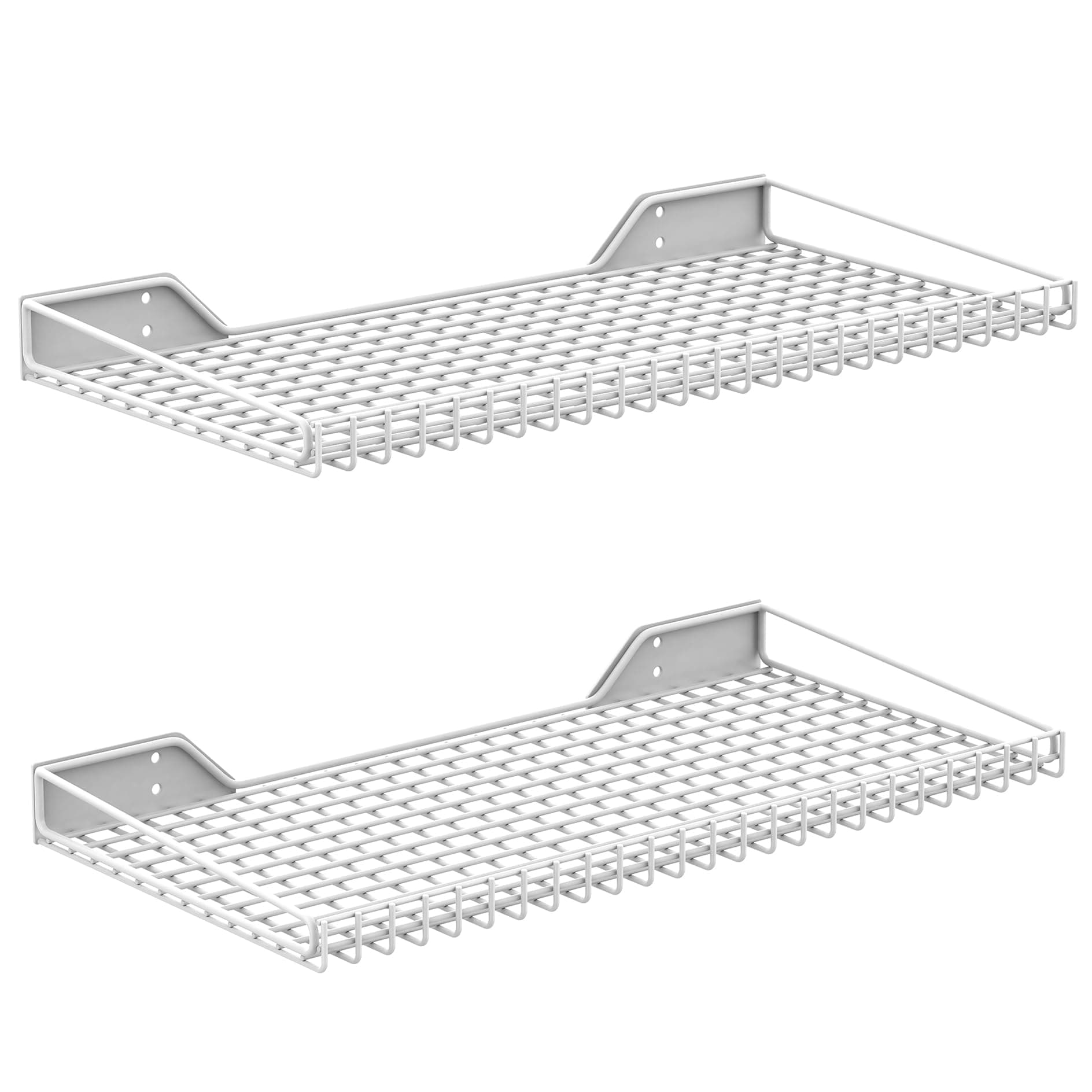 WALMANN 2 Pack Garage Wall Shelf, 23.5" x 12" Wall Mounted Storage Shelves for Garage, Closet, Laundry Room, Heavy Duty Wall Shelving, Holds Up to 65 Lbs(White)