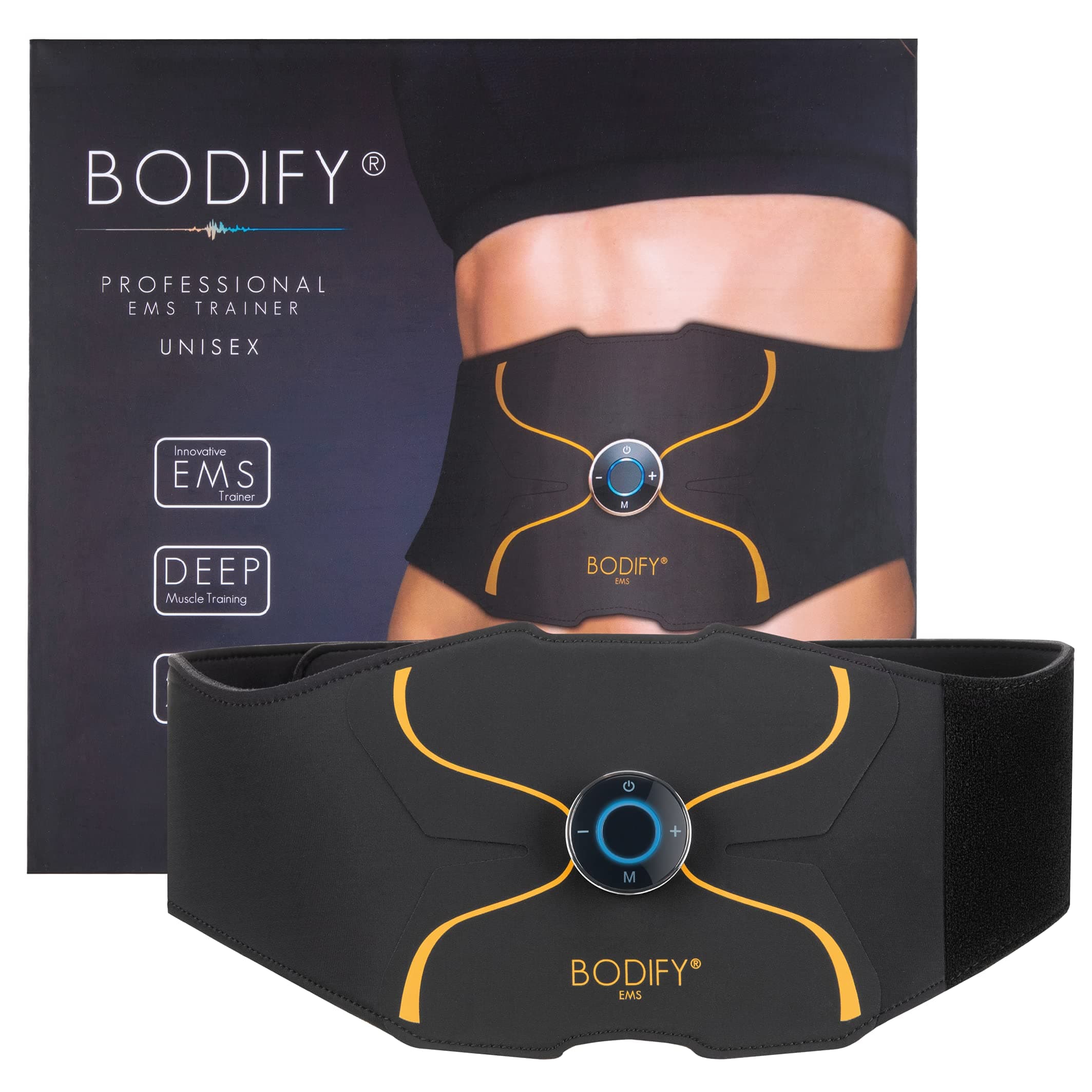 Bodify® EMS Abdominal Trainer Pro – Targeted Stimulation of the Abdominal Muscles – Muscle Toning – Abdominal Trainer for Men and Women THE ORIGINAL