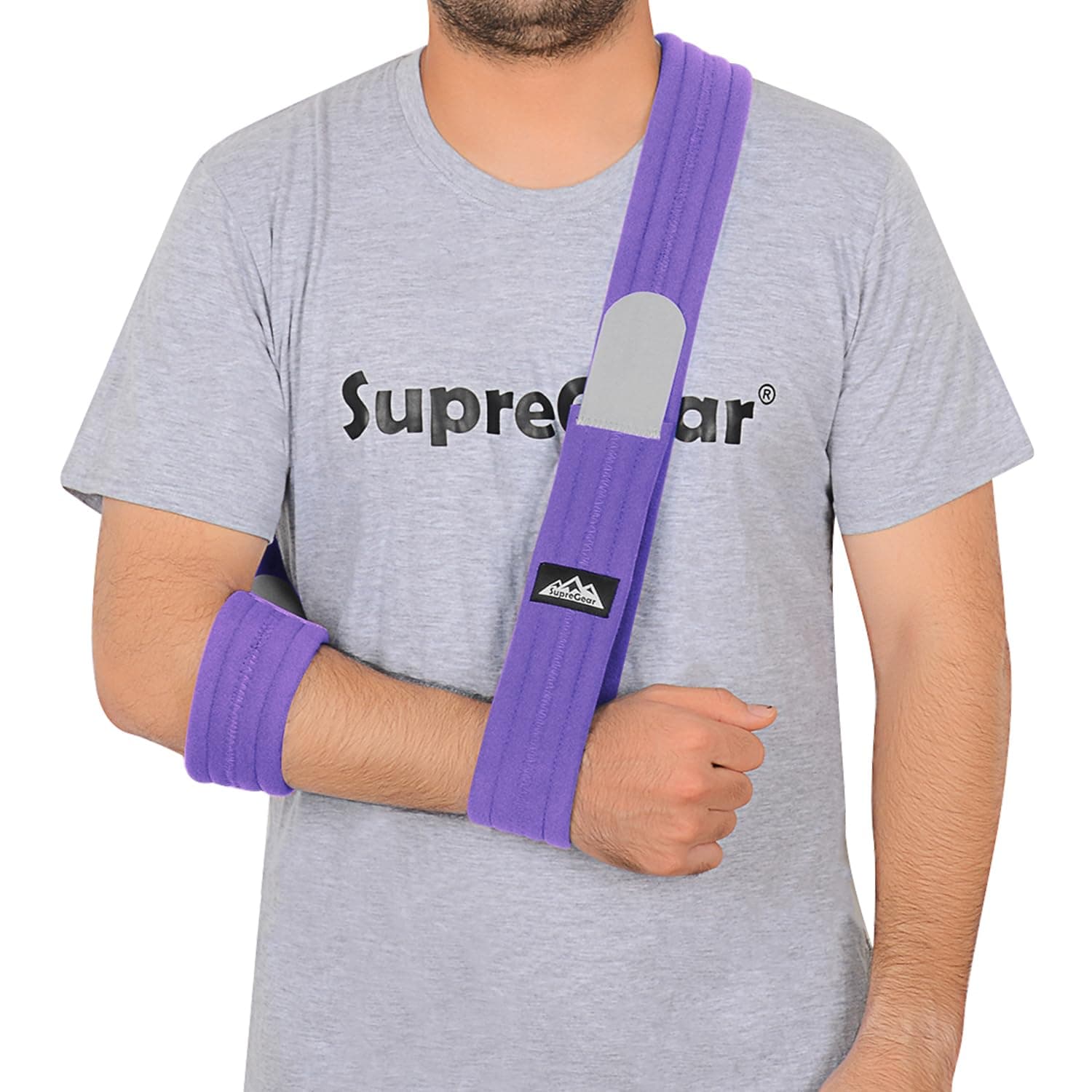 supregear Arm Sling, Adjustable Arm Support Strap, Lightweight Shoulder Immobilizer for Injured Arm Elbow, Broken Collarbone, Torn Rotator Cuff, Dislocation or AC Separation, Left Right, Men Women