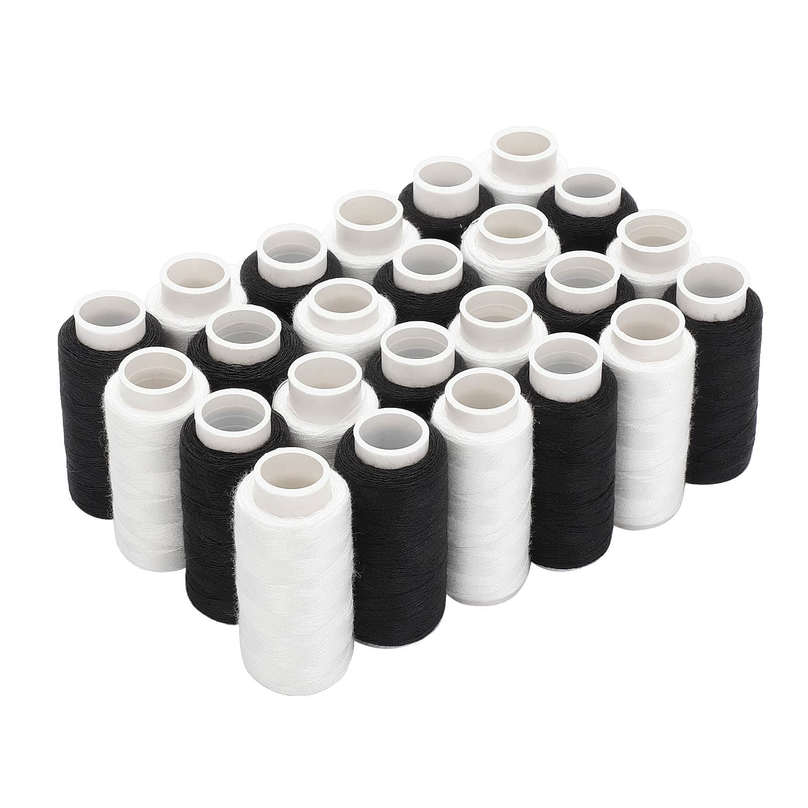 Supernic Sewing Thread Black and White Cotton Bobbin Sewing Machine Threads Polyester Sewing Thread Kit Polyester Thread Spools Machine Handmade Cotton Stitchin for Hand Sewing and Sewing (24)