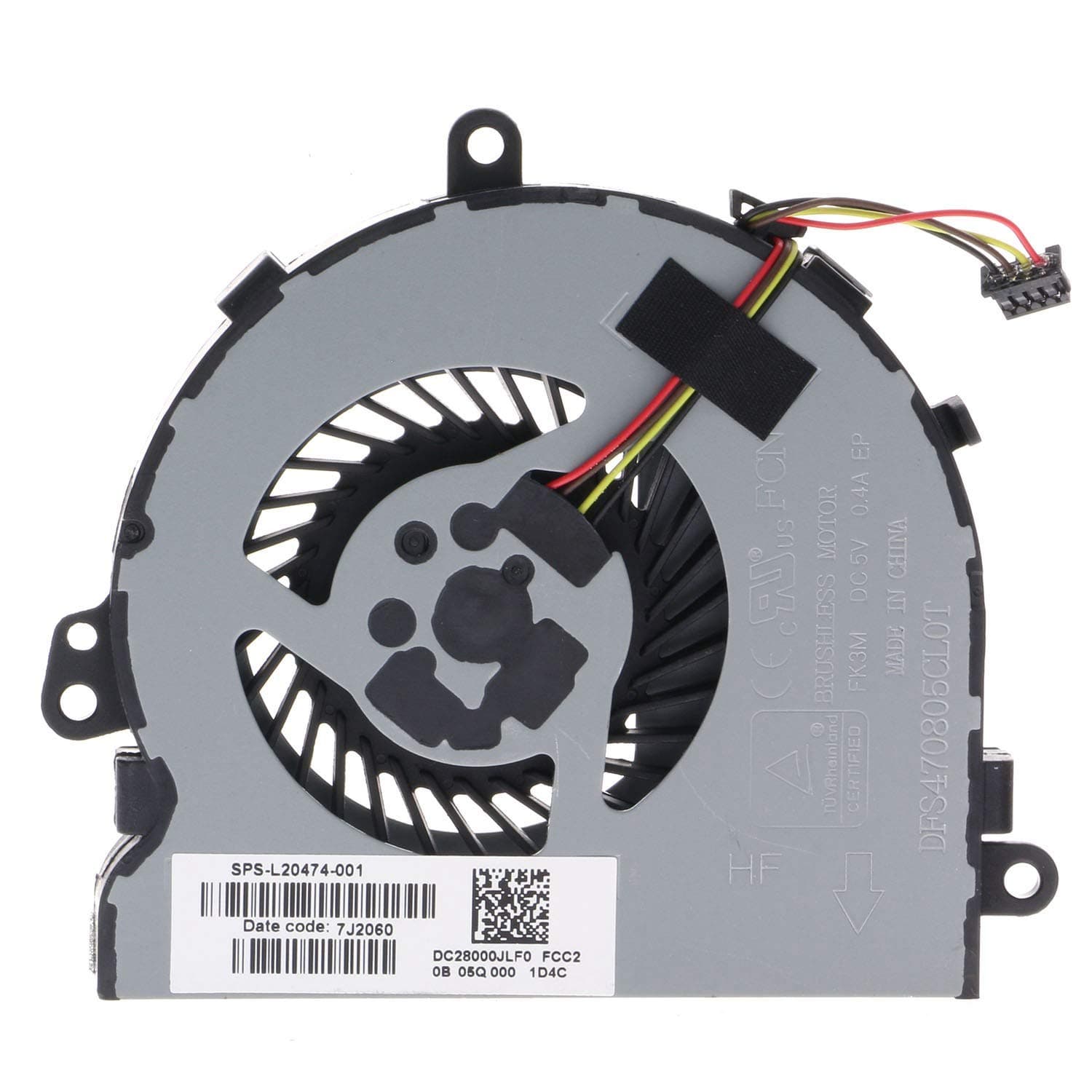 CPU Cooling Fan for HP 15-DA 15-DB 15-DI 15-DR 15Q-DX 15T-DS C129 C130 250 G7 255 G7 256 G7 L20474-001 FK3M DFS470805CL0T