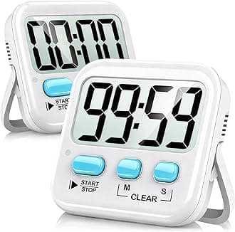 Antonki 2 Pack Digital Timer for Kids, Magnetic Countdown Kitchen Timers for Cooking, Egg, Classroom, Teacher, Exercise, Study, Oven - Battery Included