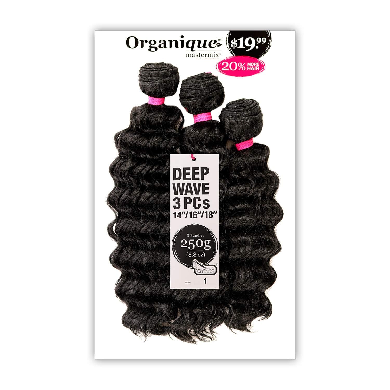 DEEP WAVE 3PCS 18"/20"/22" (1 Jet Black) - Shake-N-Go Synthetic Weave