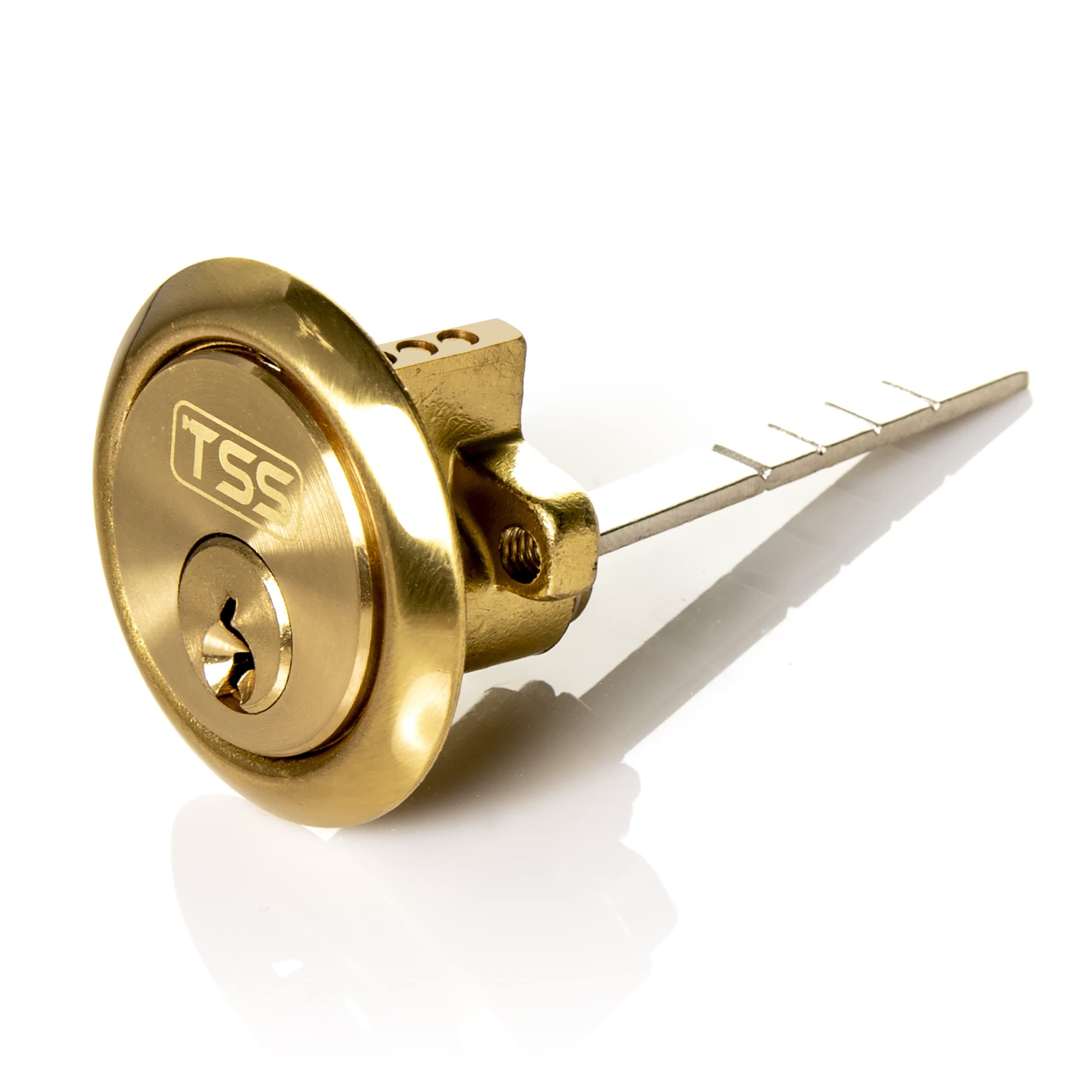 UK Security Supplies, Replacement Locking Rim Cylinder Lock, Supplied with 3 Keys. Lock Barrel and Keys Set for Nightlatch Lock/Rim Locks. (Brass)