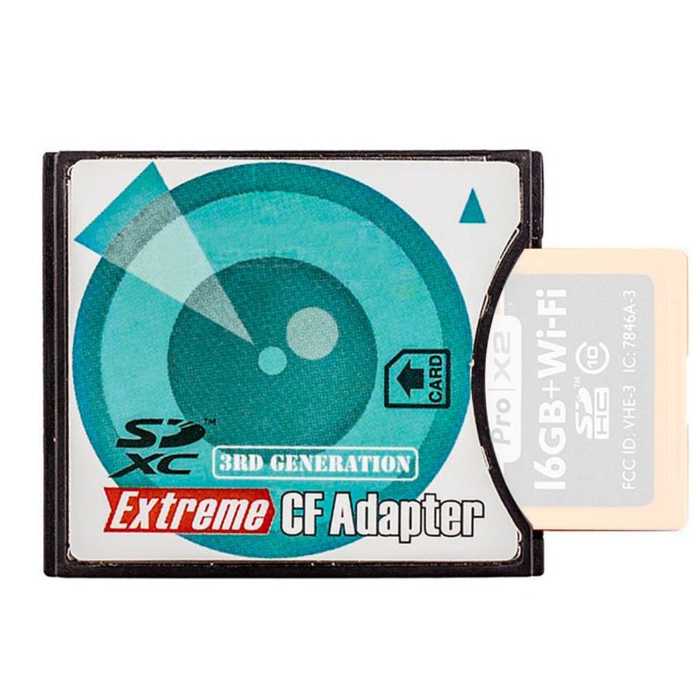HOZER Professional 5mm SD-CF II: SD to CF Type II Card Adapter (Supports SDHC MMC SDHC SDXC) High Speed -- for Canon G5, D60, EOS 10D, 20D, 30D, 40D, 50D, 5D, 5D2, 7D, 300D, 350D, 400D, 1DX, D2X, D3, D3X; Sony a100, a200, a300, a35,0 a700, a850, A900; Nikon D100, D200, D300, D70; Fuji S5