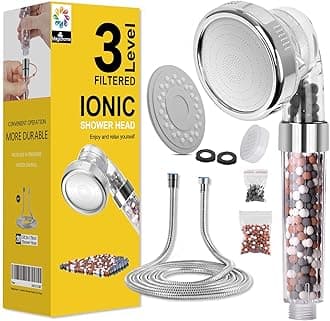 Magichome Shower Head with 2M Hose, 3 Modes Shower Head, Shower Tap with High Pressure, Water Saving Ionic Removable Portable Shower Head