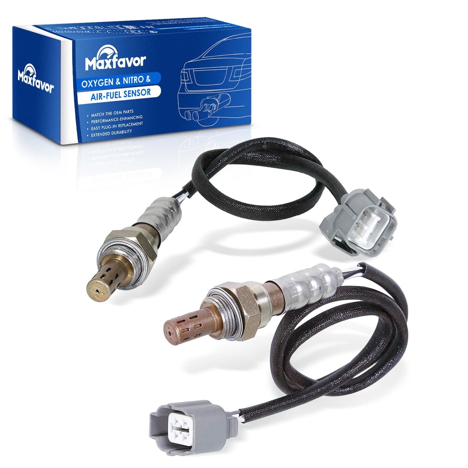 2Pcs Oxygen Sensor Direct Replacement for Honda 2005 2004 2003 2002 2001 Civic 1.7L O2 Sensor 234-4092 234-4123 Upstream Downstream 02 Sensor（D17A7 Engine Only