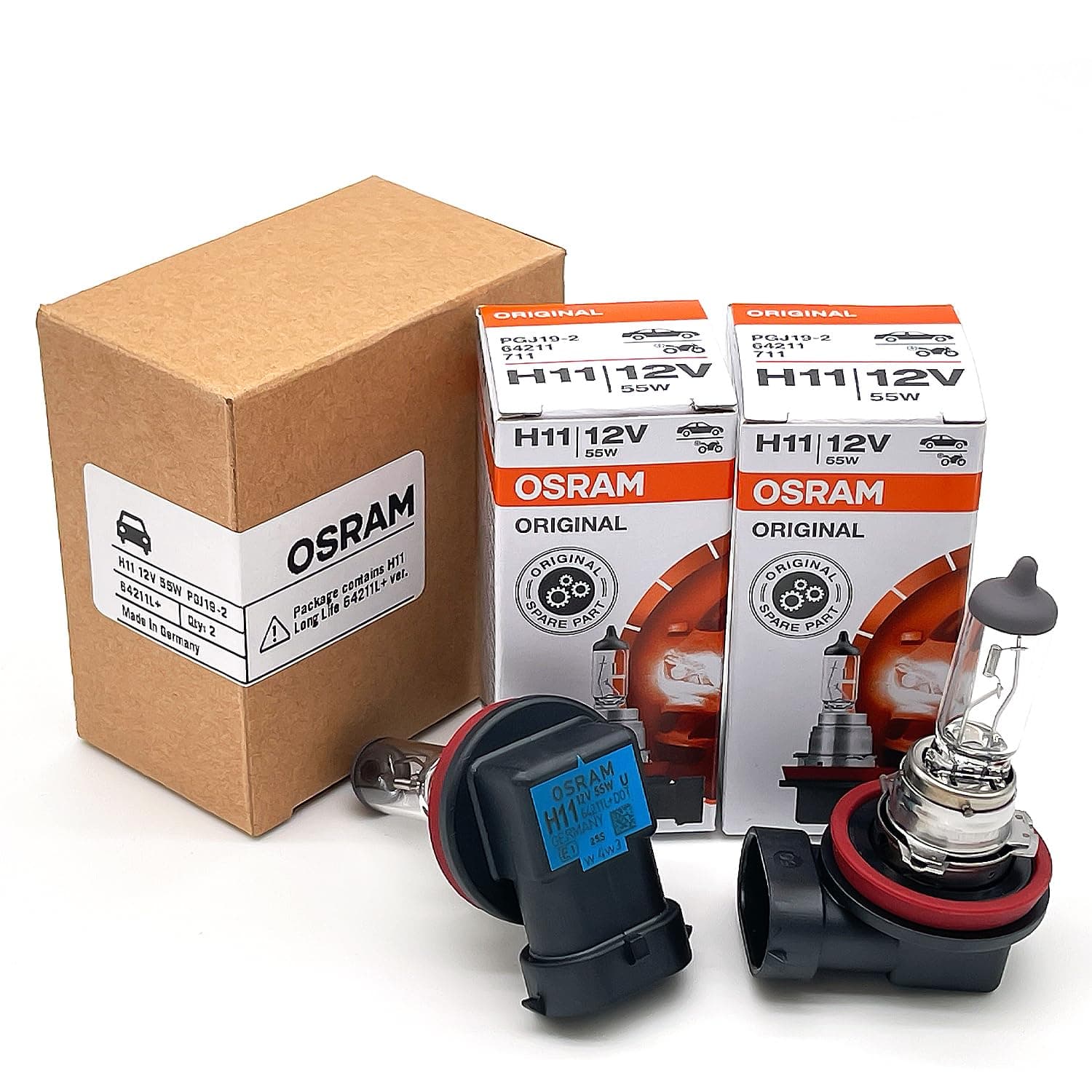 OSRAM Halogen Headlight Bulbs (Pack of 2)