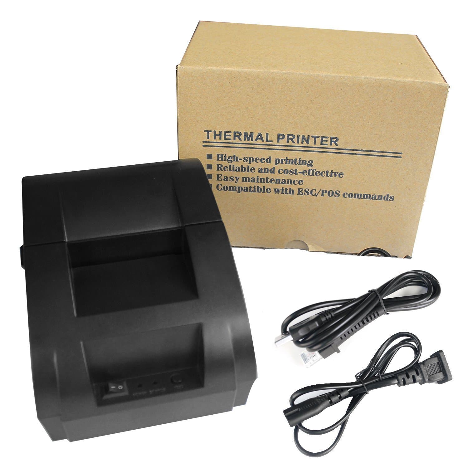 VP6 USB Mini ESC/POS Thermal Receipt Printer Set with 58mm Paper Rolls - Monochrome, USB Interface, 1-Year Warranty