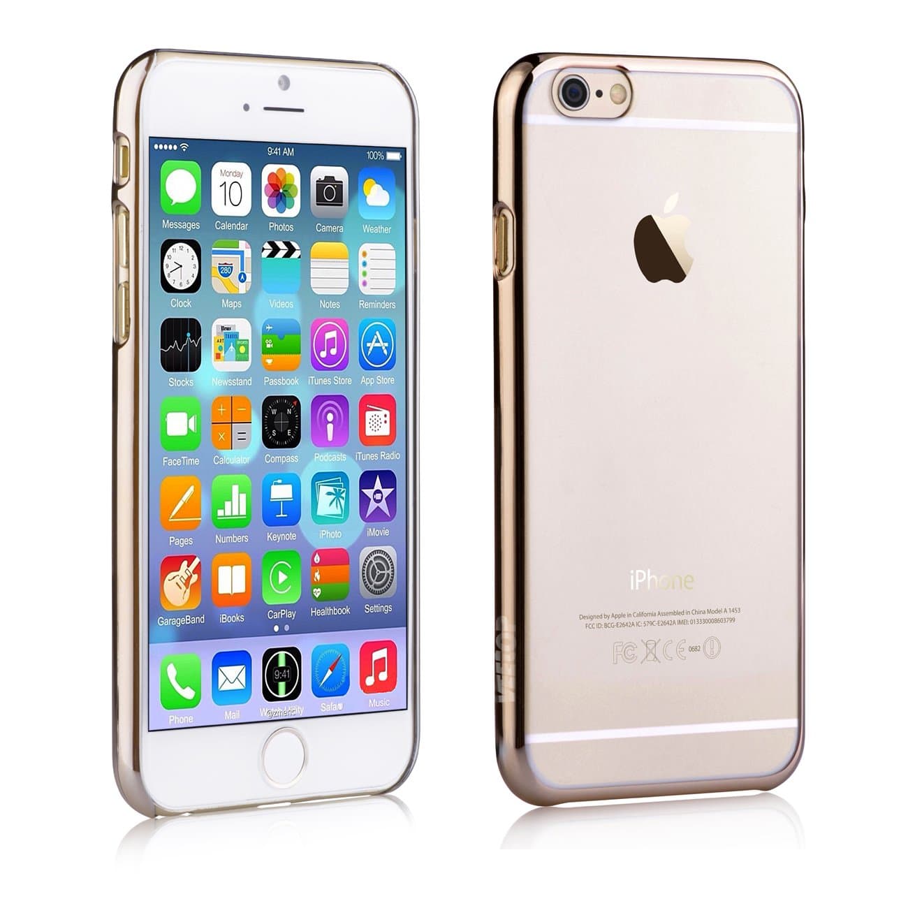 iPhone 6 iPhone 6S clear case Veetop Ultra Clear Case with Luxury Electroplating Frame Back Case for iPhone 6 (4.7 inch), Light-weight (8g/3oz), Ultra Slim (0.8mm/0.031”), Scratch Resistant Coating Finishing (EP-C02) (Gold)