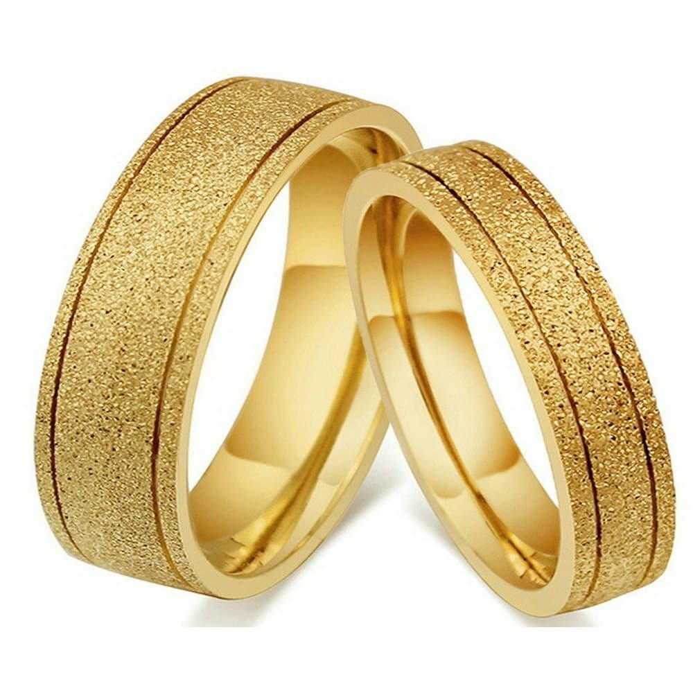 Rose Gold Personalized Titanium Ring For Couples Wedding Rings Sand Finish Design For Women And Men Engagement Rings