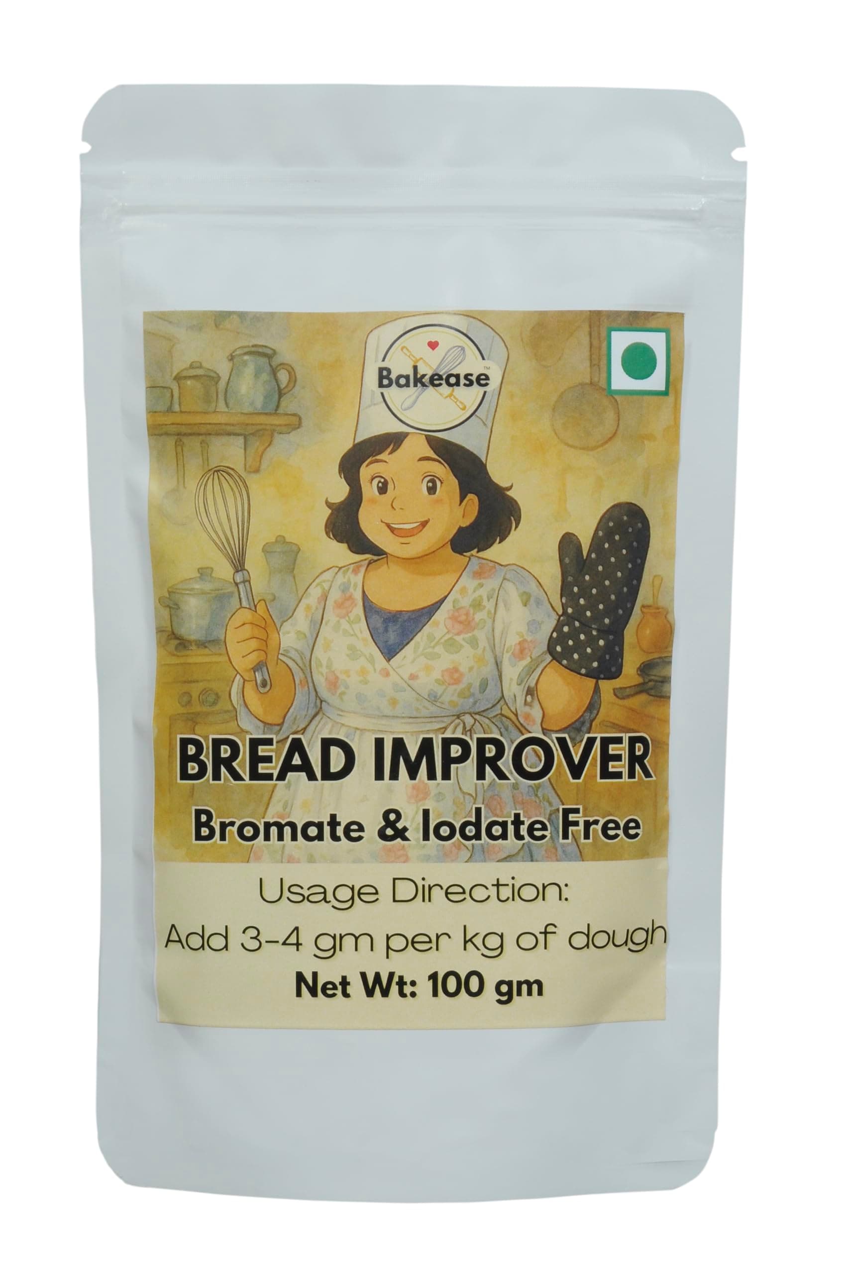 Bakease Bread Improver, 100g | Dough Enhancer for Soft, Fluffy Bread | Homemade & Professional Baking