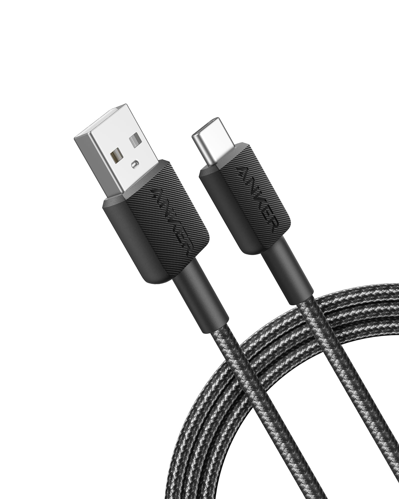 Anker 322 USB-C to USB-A 1.8 m Charge/Data Cable, 30 W Powered, Fast Charge up to 15 W - 3A/5 V, Data Transfer Rate up to 480 Mbps, Black