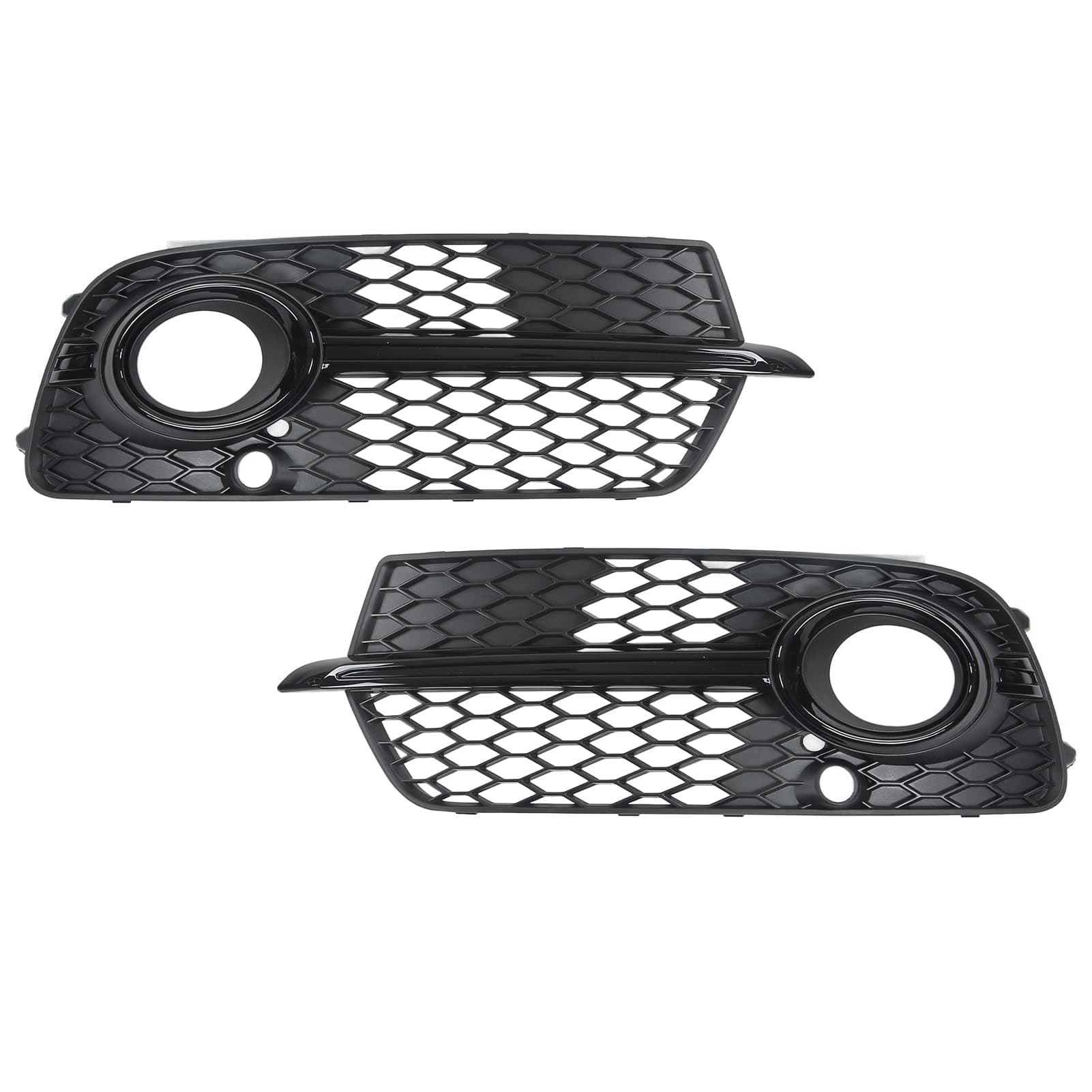 Front Bumper Fog Light Grille, 2 Pcs Gloss Black Front Left Right Bumper Fog Light Lamp Grill Grille Cover Trim Honeycomb Mesh Vent Grille Replacement for Q5 SQ5 2013‑2017