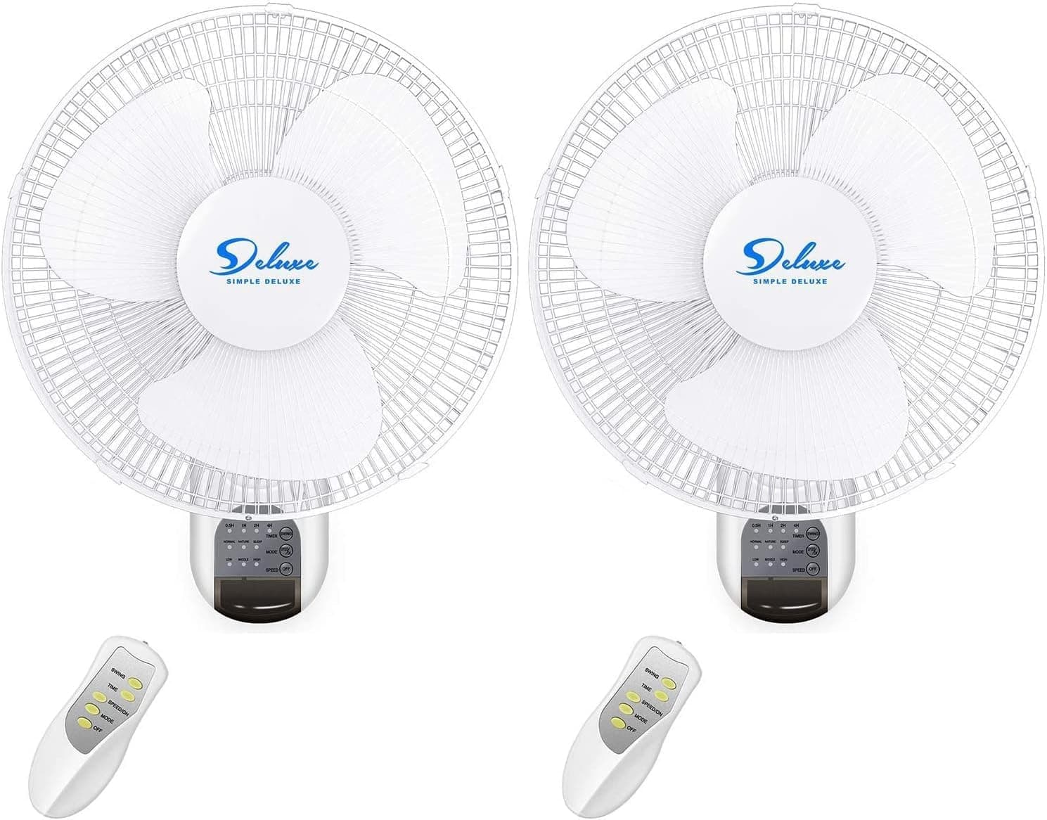 16 Inch Wall Mount Fan with Remote Control, 3 Oscillating Modes, 3 Speed, Timer, 2 Pack
