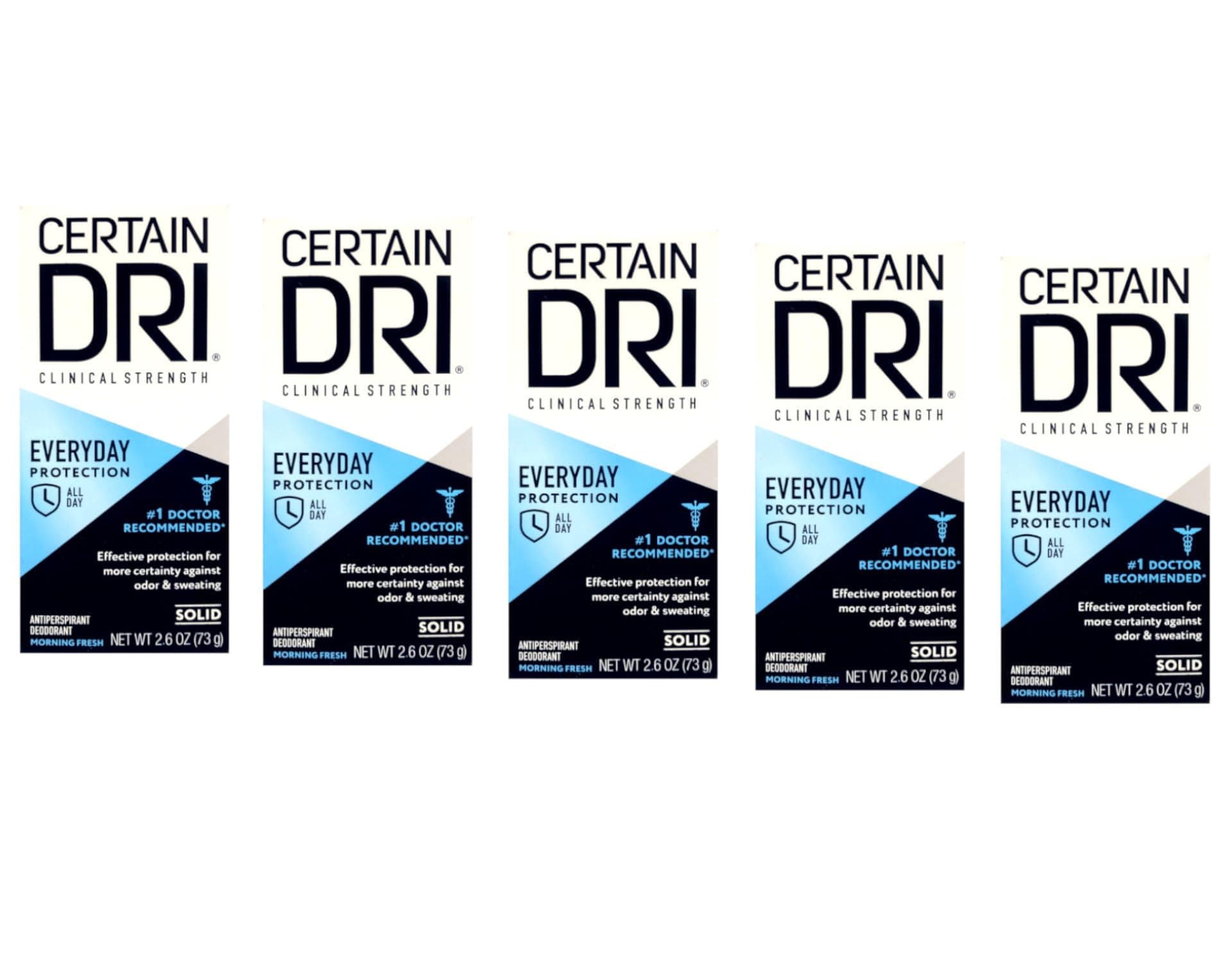 Everyday Strength Clinical, Antiperspirant/Deodorant, Morning Fresh Solid 2.6 oz (Pack of 5)