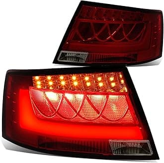 DNA MOTORING TL-LED-3D-A605-RD-SM LED 3D Tail Light Assembly Driver & Passenger Side [Compatible with 05-08 Audi A6]