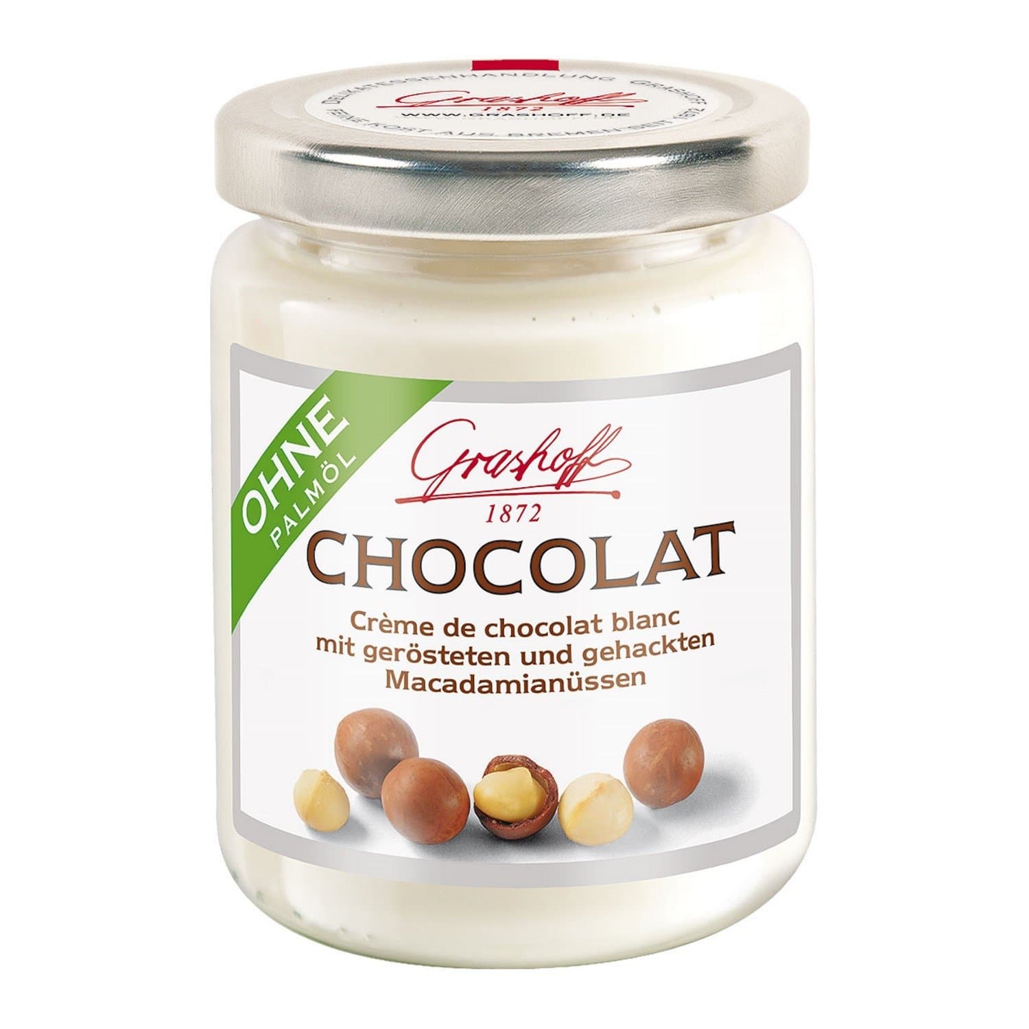 Chocolate Spread White with Macadamia Nuts 250 gr. - Grashoff 1872