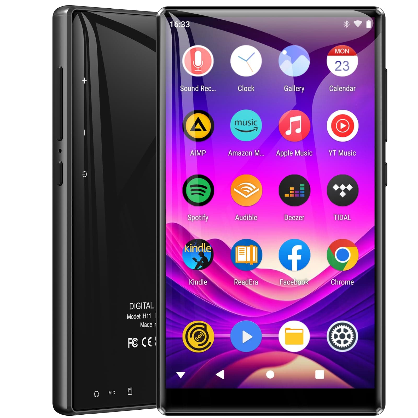 MECHEN80GB MP3 Player with Bluetooth and WiFi， 5" IPS Touch Screen 1080P Music Player with Spotify，Deezer，Pandora，Amazon Music，Android Streaming MP3 Player with Audible，HiFi MP4 Player with Speaker