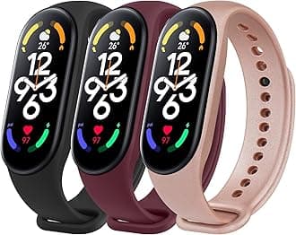 Wanme Bands Compatible with Xiaomi Mi Band 7 Replacement Strap Women Men, Soft Silicone Sport Strap for Xiaomi Mi Band 7 Bands Wristband Accessories