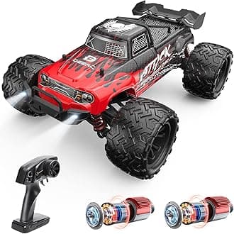 DEERC ラジコン ラジコンカー オフロード ダブルモーター 4WD 高速 30km/h 1/16スケール 電動RCカー RTR 全地形対応 2.4GHz レーシング 防振 プレゼント 贈り物 こども向け 大人向け 誕生日 プレゼント 子供 男の子 彼氏 小学生 中学生 子どもの日 新年 日本認証済み 日本語説明書 9500EN