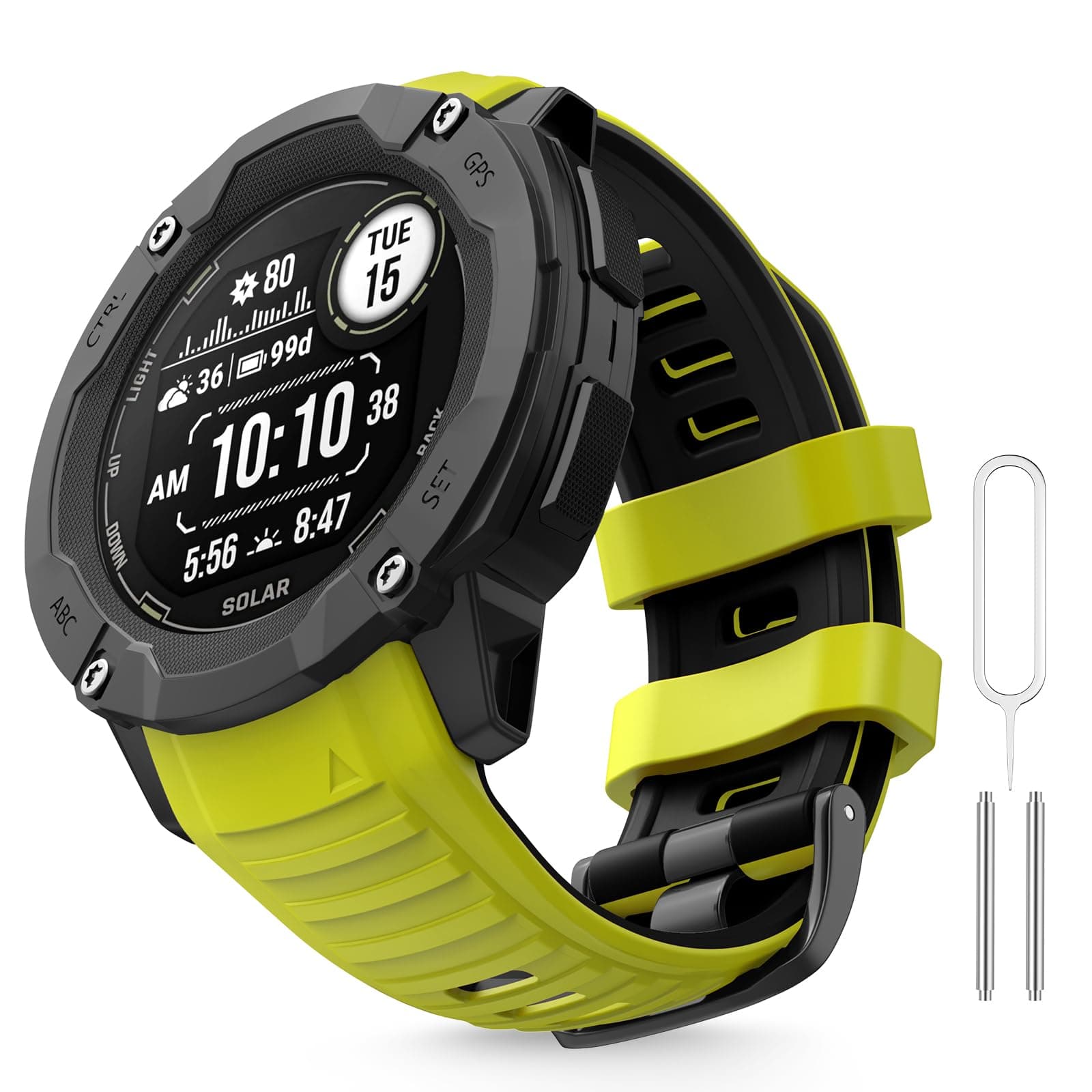 Compatible with Garmin Instinct 2X Band,Adjustable Soft Silicone Replacement Sport Watch Wristband Strap for Garmin Instinct 2X/Solar/Tactical