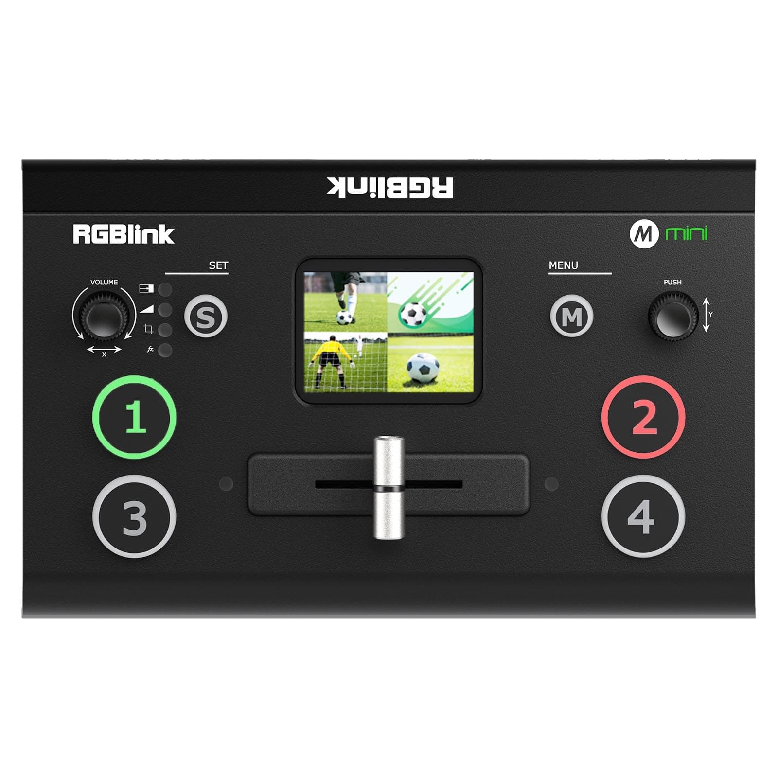 Mini Video Mixer Switcher with 4 x HDMI Inputs 2K Input/Output Real Time Live Streaming, Support Output 6 Pictures PVW and PGM, for Facebook, YouTube, Instagram, Tiktok, RTMPS