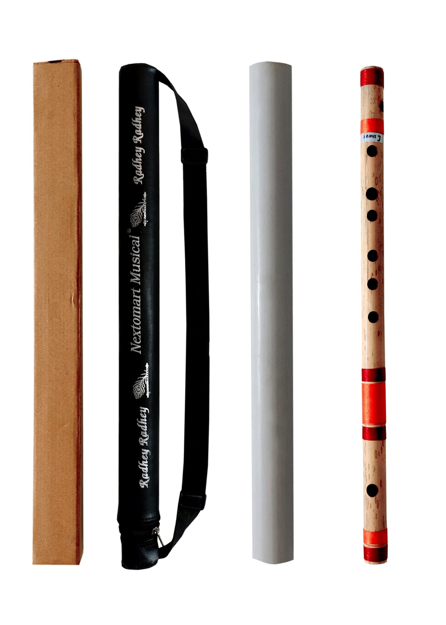 Musical Flutes C Sharp Medium 7 Hole Right Hand Bamboo Flute Bansuri with Flute Carry Bag Free (18.5 Inch)