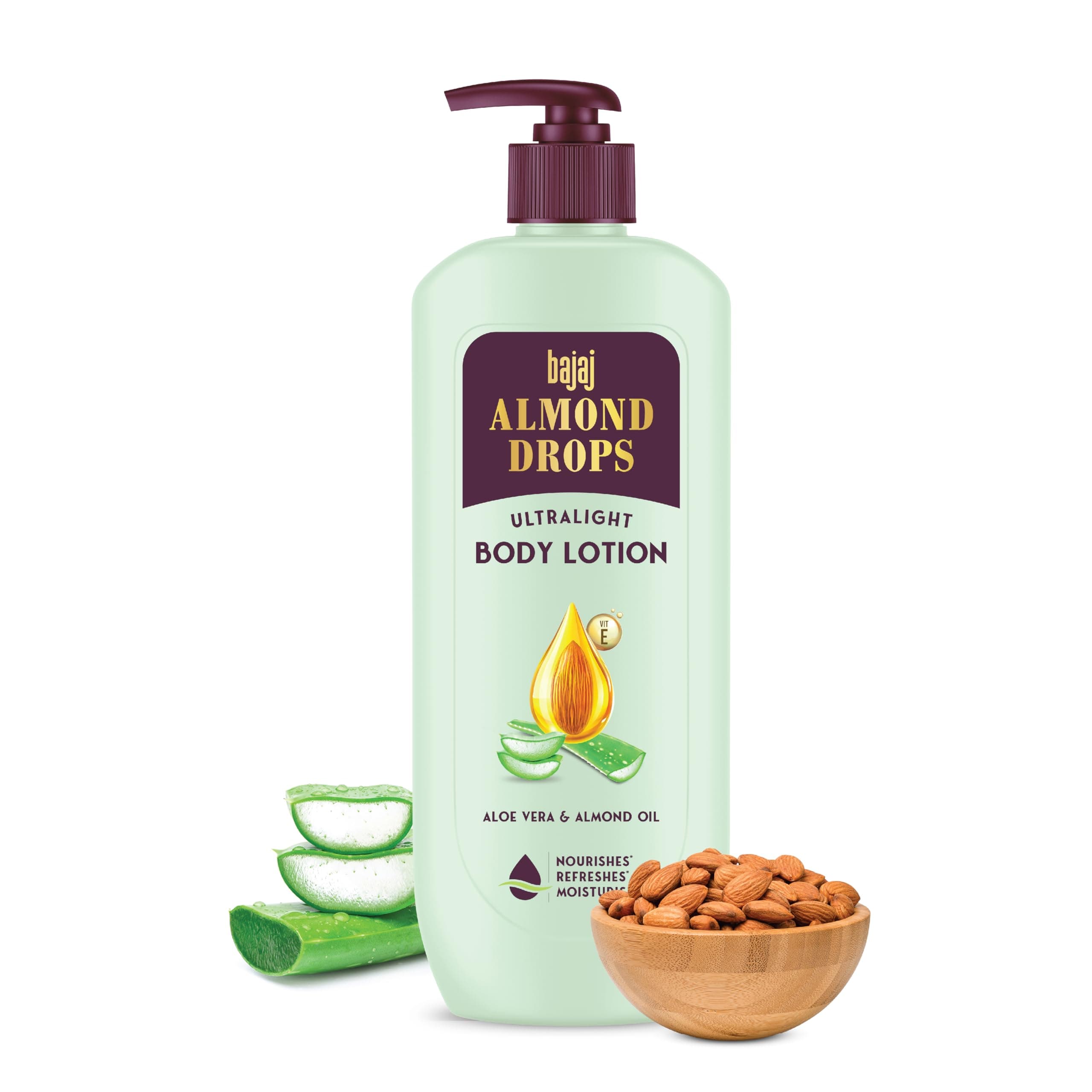- Ultralight Body Lotion for Women and Men | Refreshing Hydration- Aloe Vera, Almond Oil & Vitamin E, 400 ml