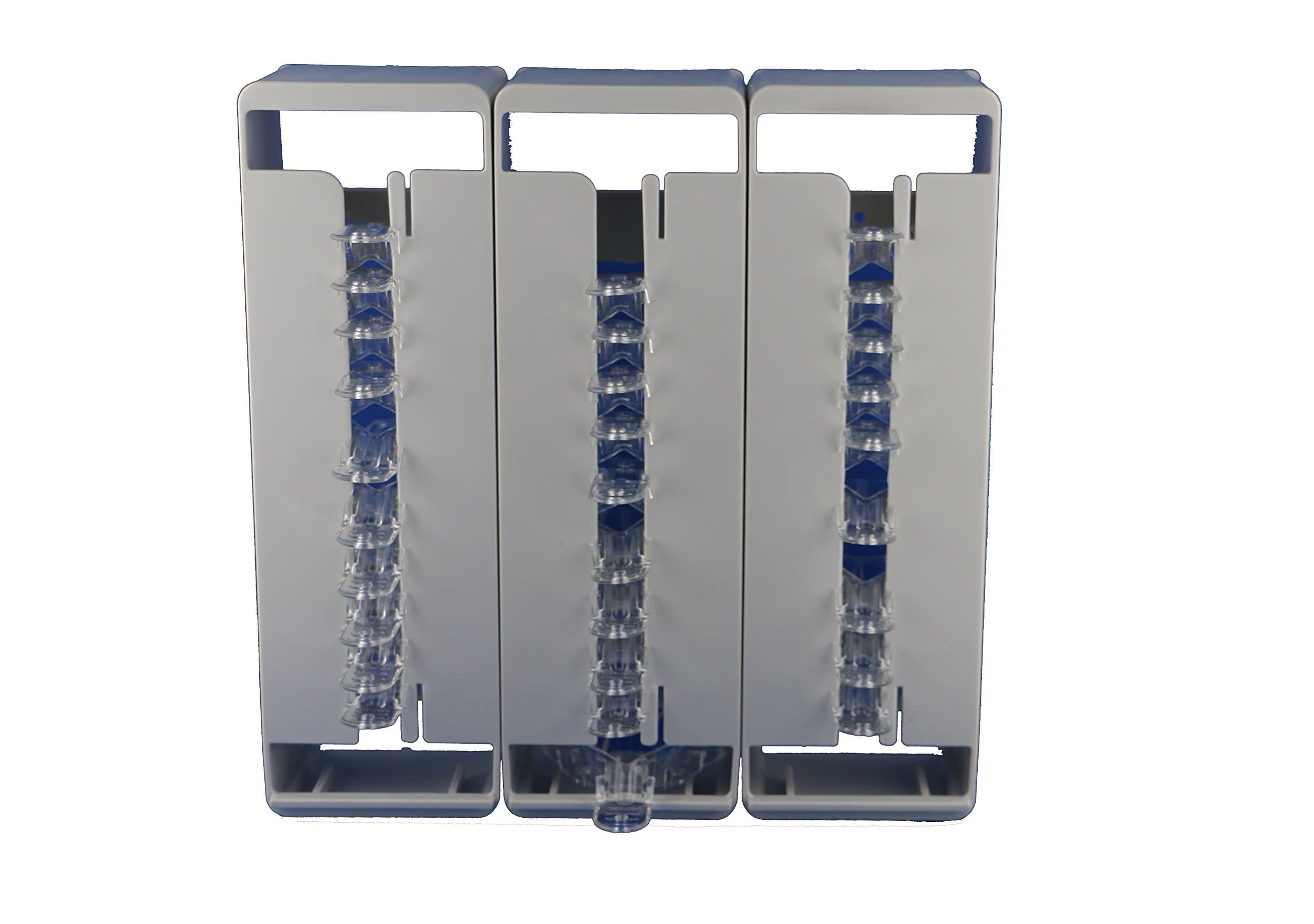 SQUSG Impression Try Organizer with 30 Assorted Quadrant Solid Clear thermoplastic Trays, Grey