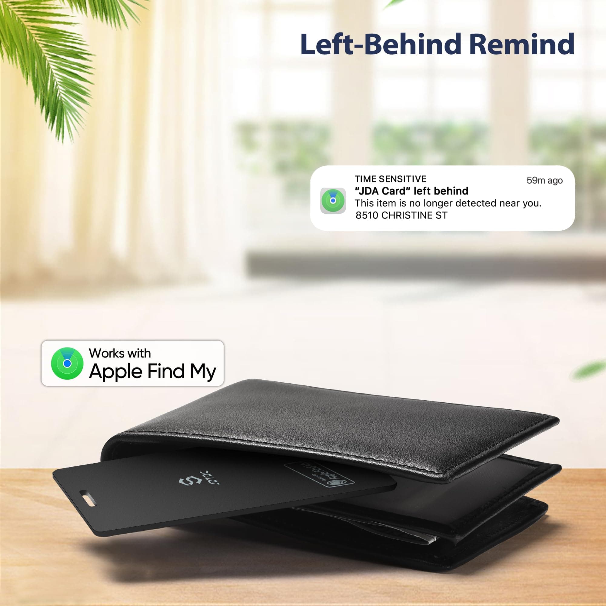 Wallet-Tracker-Card, Apple MFi Certified Item-Finder Work with Apple Find My (iOS Only), Wallet-Locator-Tracke-Card for Passport,Luggage Key Tracker,Smart-Credit-Card-Tracker, IP68 Waterproof, 2 Pack