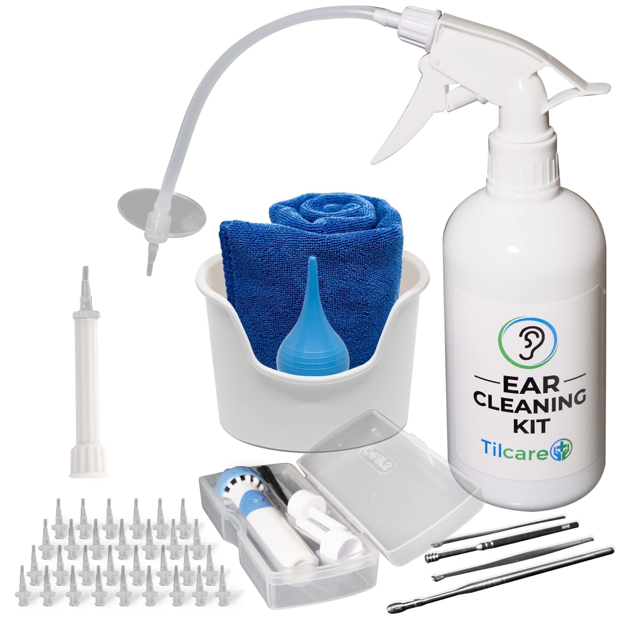 Ear Wax Removal Tool by Tilcare - Ear Irrigation Flushing System for Adults & Kids - Perfect Ear Cleaning Kit