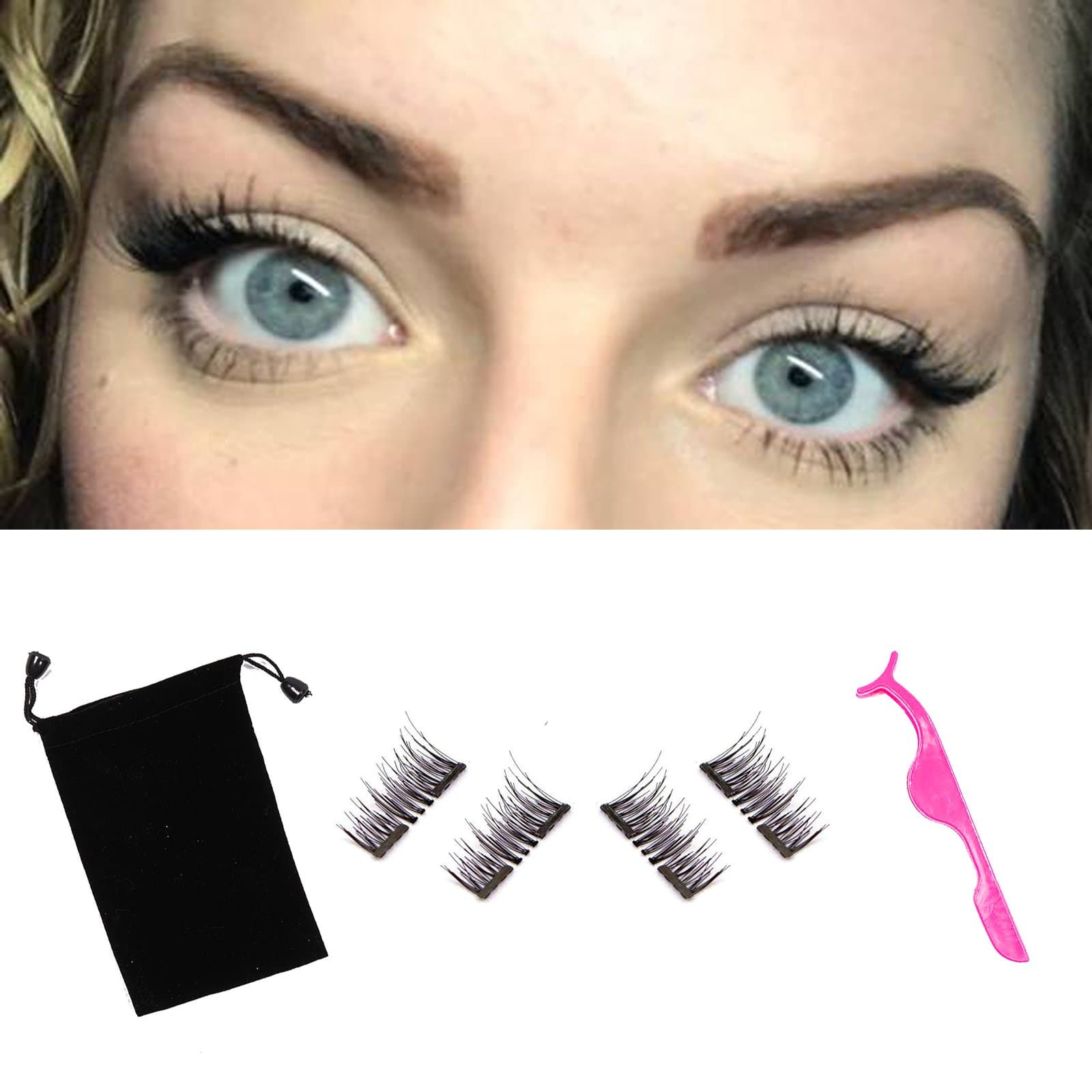 Deluxe Double Magnetic Ultra Thin False Eyelashes Set W/Applicator By Opimae –