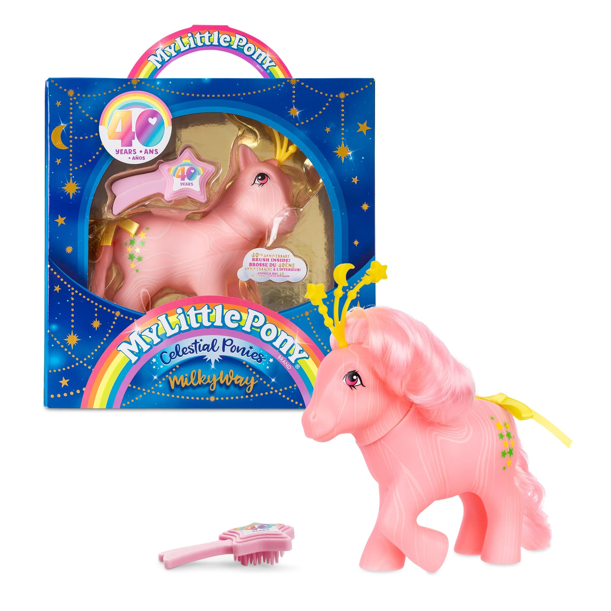 Basic Fun My Little Pony | Milky Way | Celestial Ponies | Retro Horse Gifts for Girls and Boys, Collectable Vintage Horse Toys for Kids, Unicorn Toys for Boys and Girls Ages 3 35344