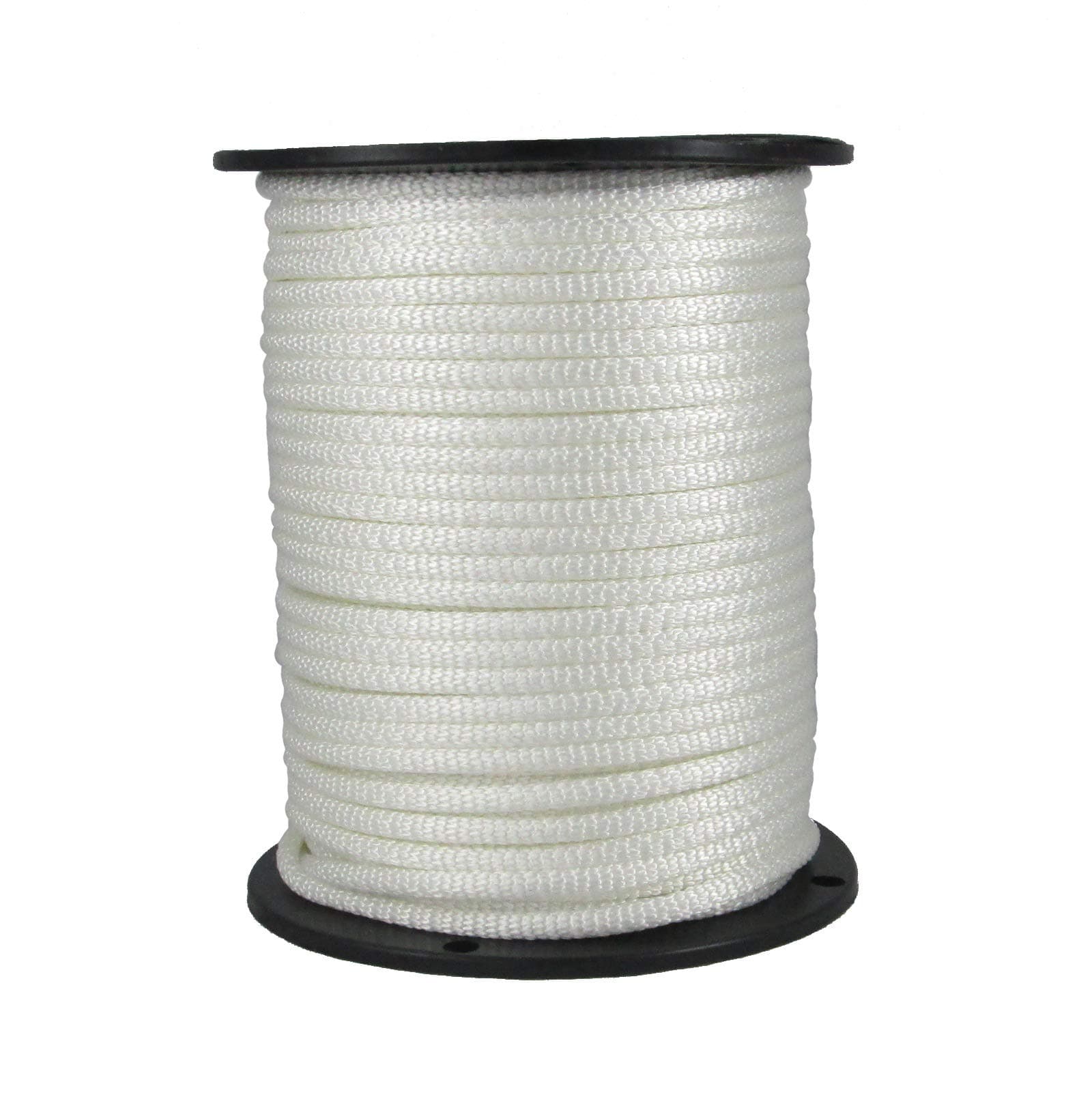 Quality Nylon Rope 1/4 inch White Dacron Polyester - 500 Foot Spool | Solid Braid - Industrial Grade - High UV and Abrasion Resistance - Low Stretch