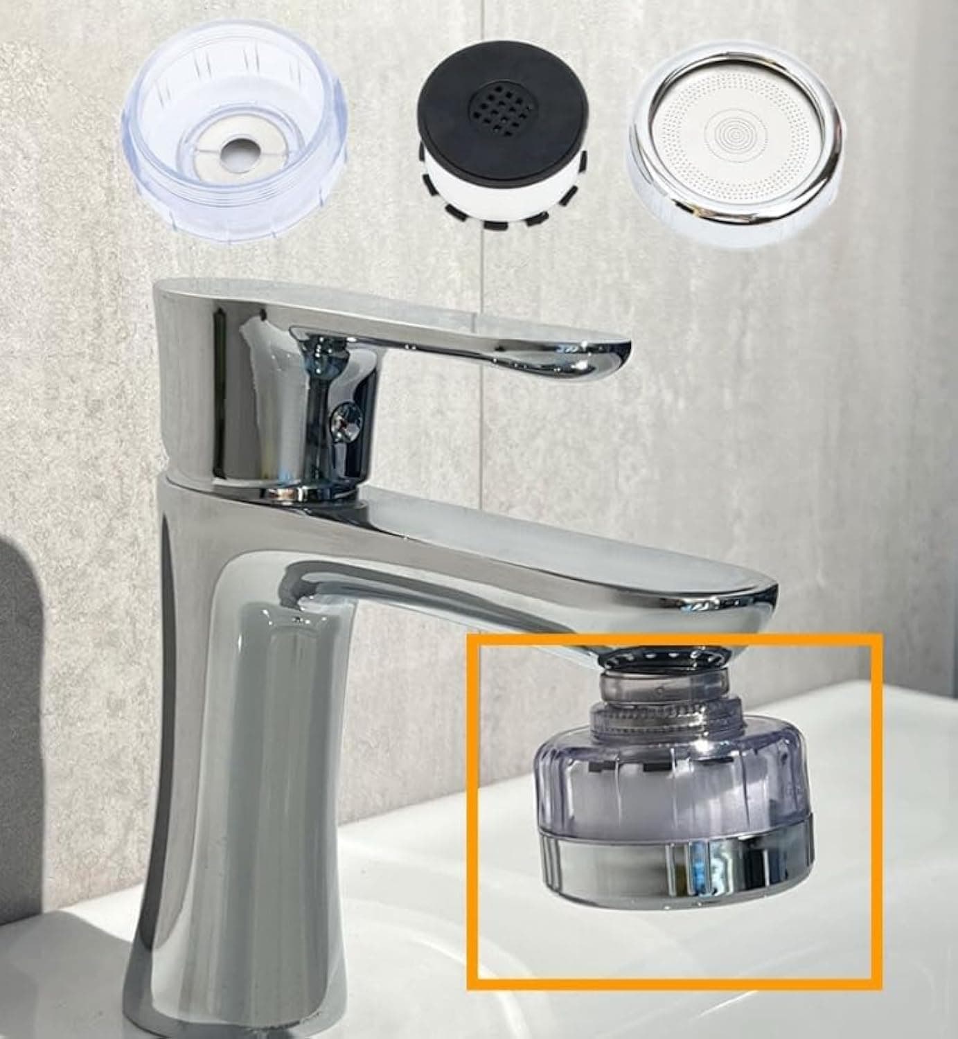 Premium Water Purifier Water Filter for Home Use, Replaceable Faucet Filter Kit for Bathroom Kitchen Sink Bathtub, Remove Rust Impurities and Chlorine with the Triple Filtration